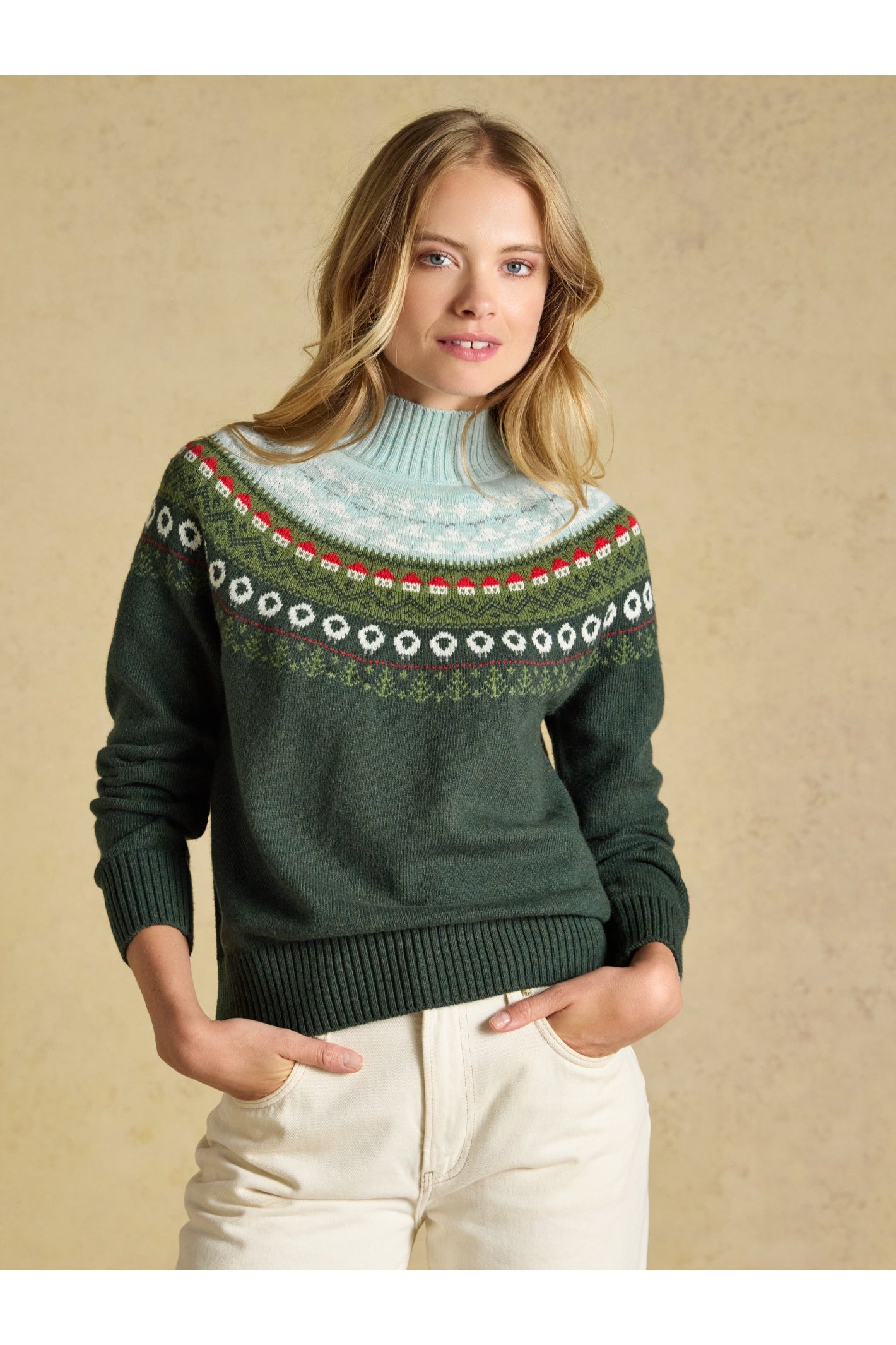 Joules Landscape Fairisle Green Jumper
