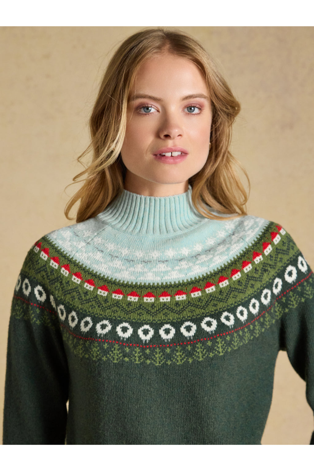 Joules Landscape Fairisle Green Jumper