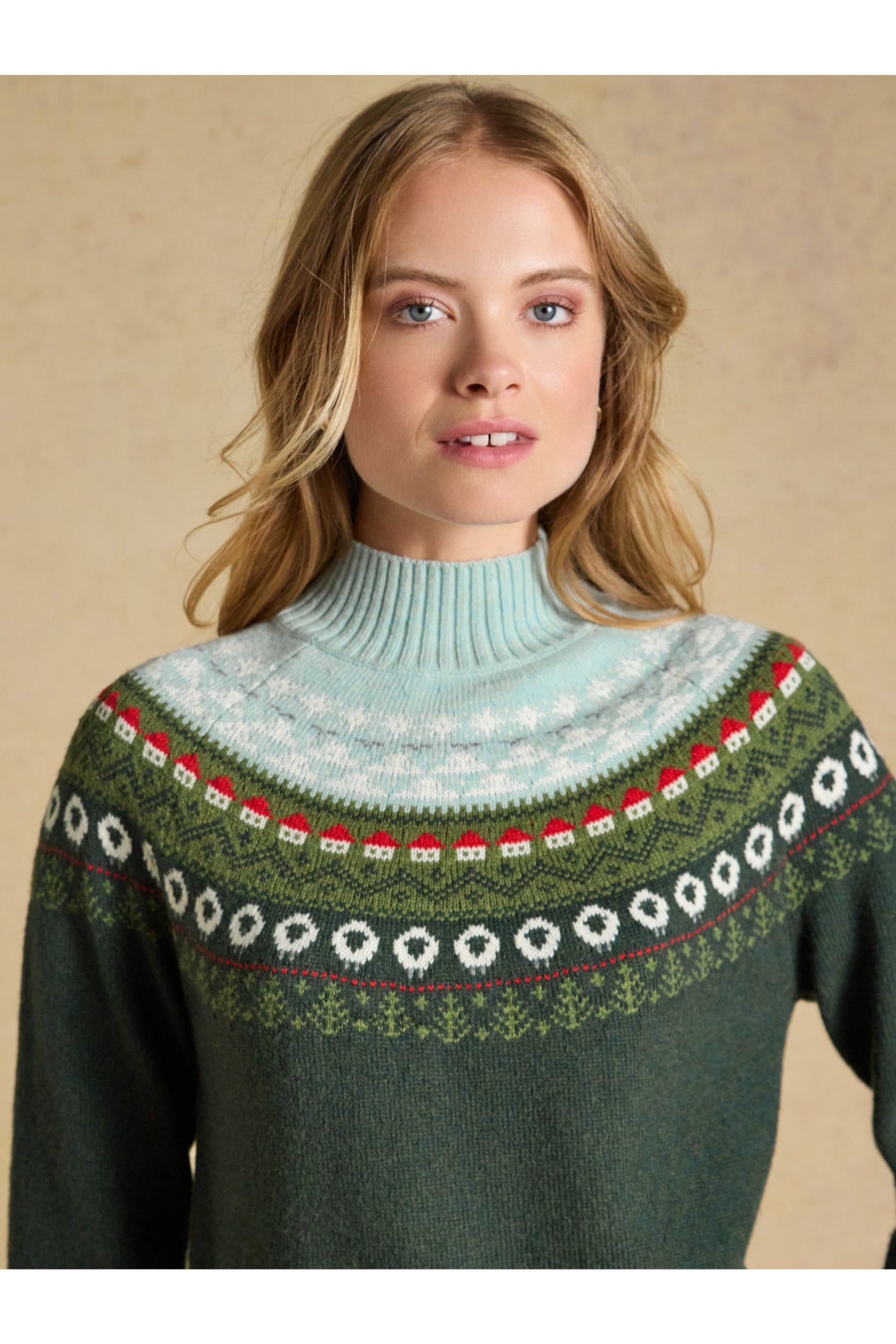 Joules Landscape Fairisle Green Jumper