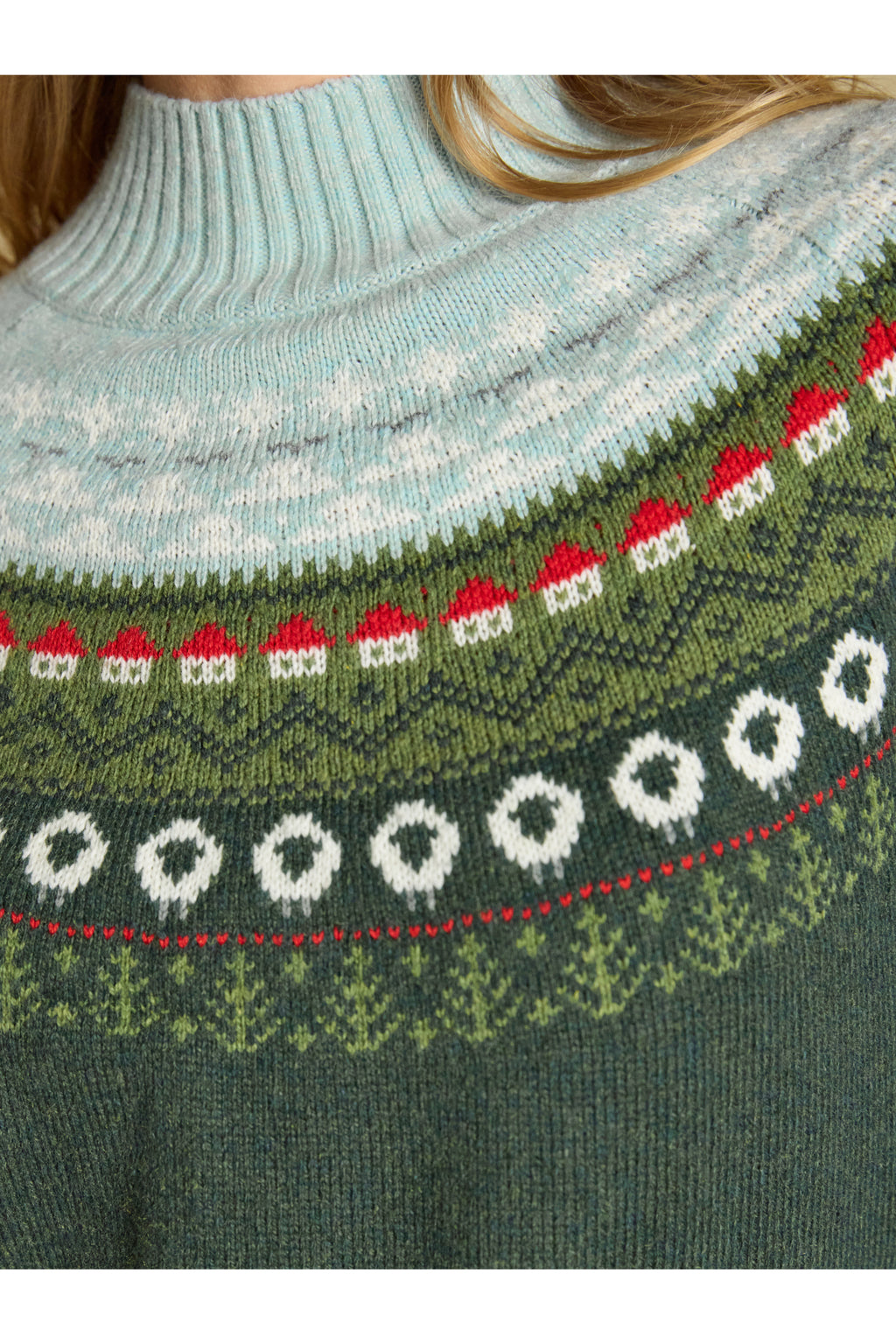 Joules Landscape Fairisle Green Jumper