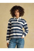 Joules Lara Navy/White Stripe Top worn by model Shop Joules at Dotique