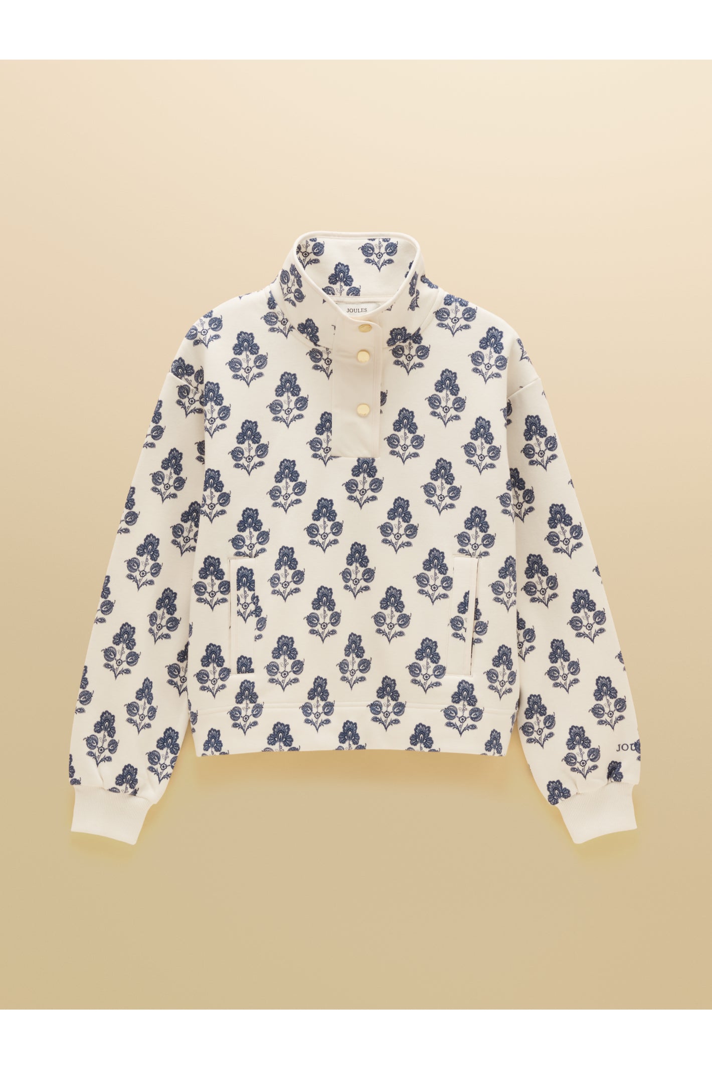 Joules Lulworth Sweat Cream Foulard Print Top