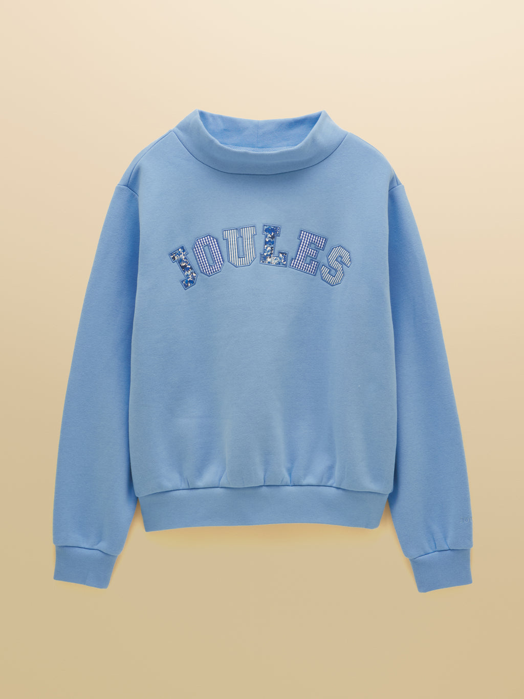 Joules Prep Sweat Blue Patchwork Top