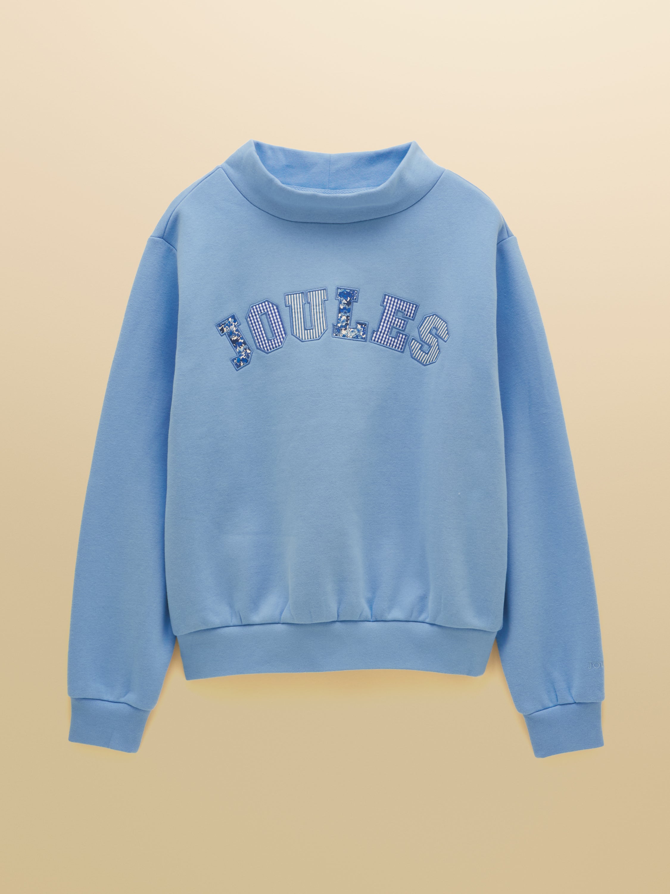 Joules Prep Sweat Blue Patchwork Top