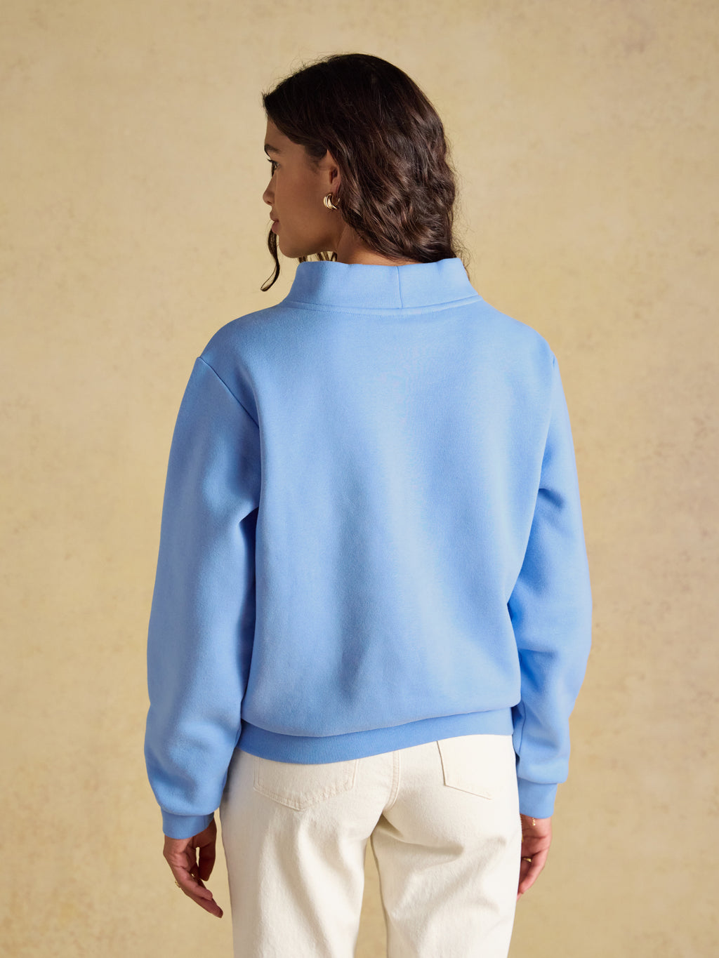 Joules Prep Sweat Blue Patchwork Top