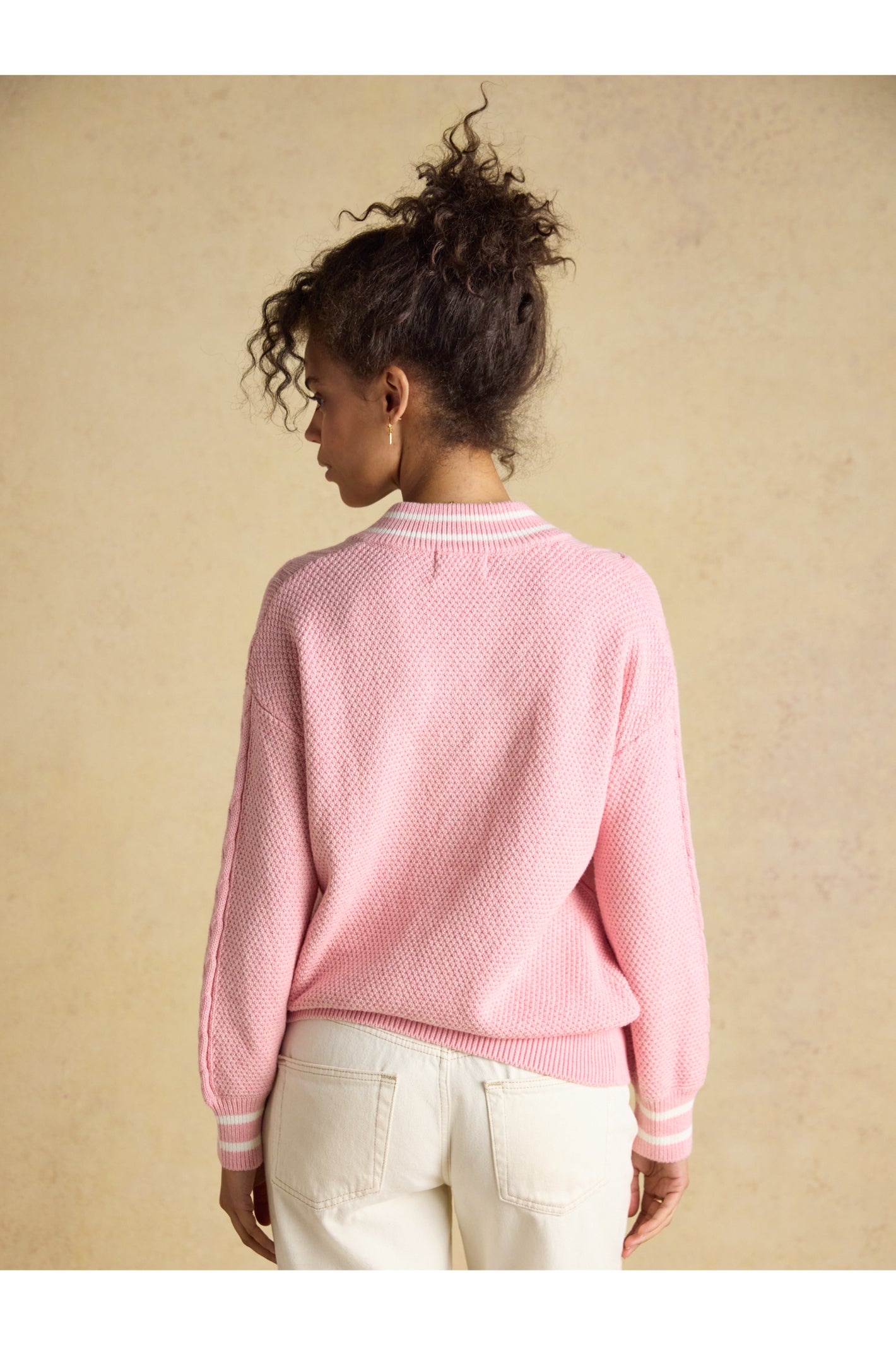 Joules W25282 Dibly Cable Knit Jumper – Pink