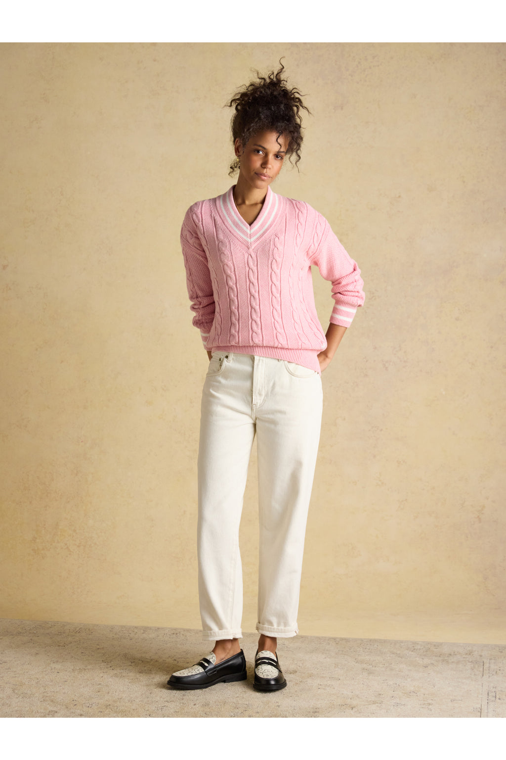 Joules W25282 Dibly Cable Knit Jumper – Pink