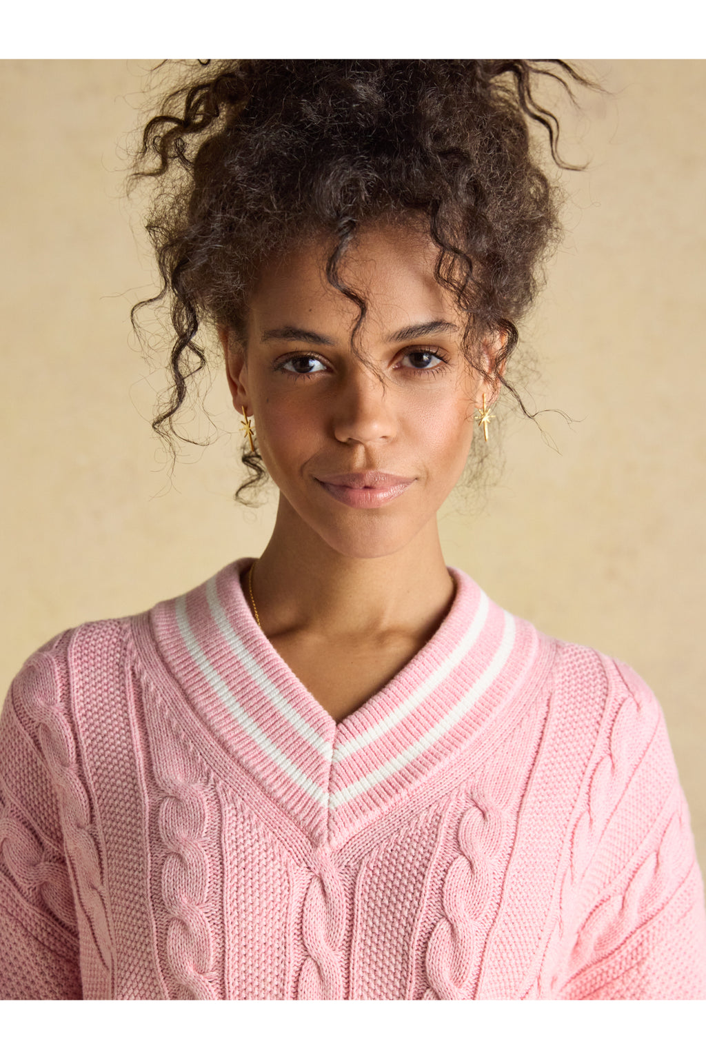 Joules W25282 Dibly Cable Knit Jumper – Pink
