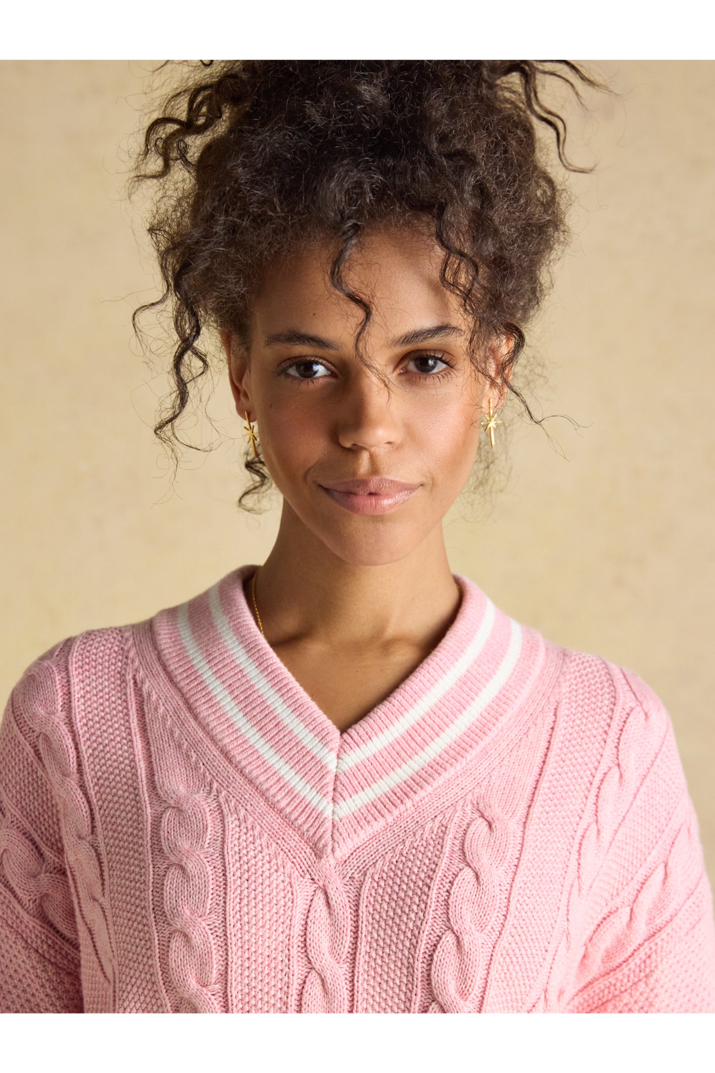 Joules W25282 Dibly Cable Knit Jumper – Pink
