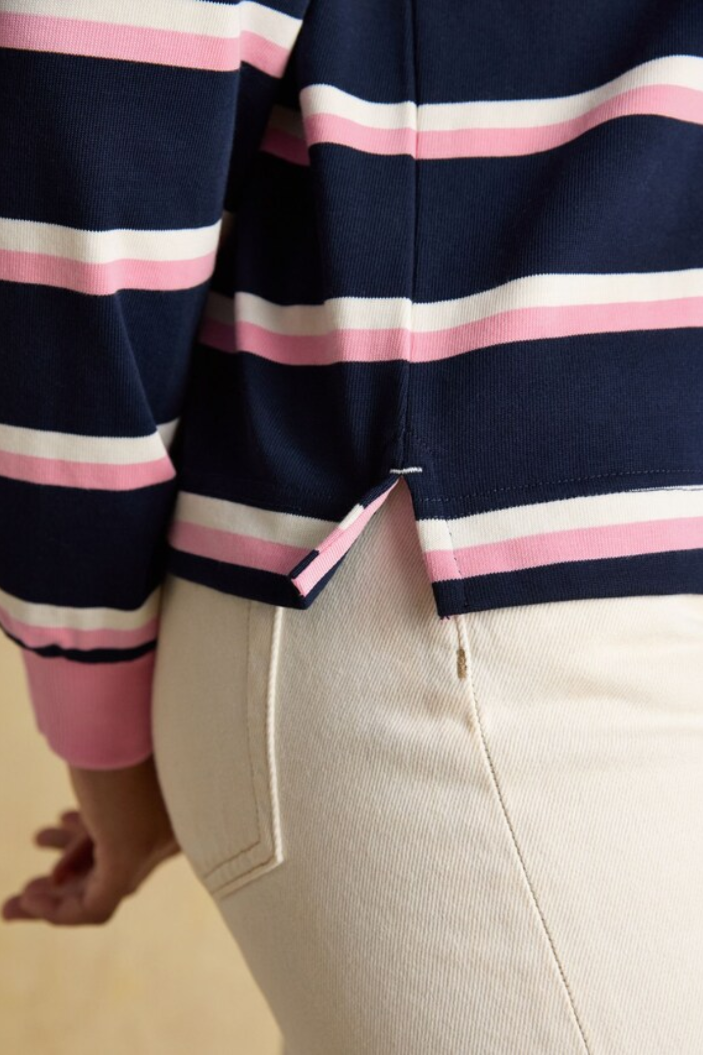 Joules W30854 Lara Rugby Shirt – Navy / Pink Stripe by Joules, shop the Joules collection at Dotique.