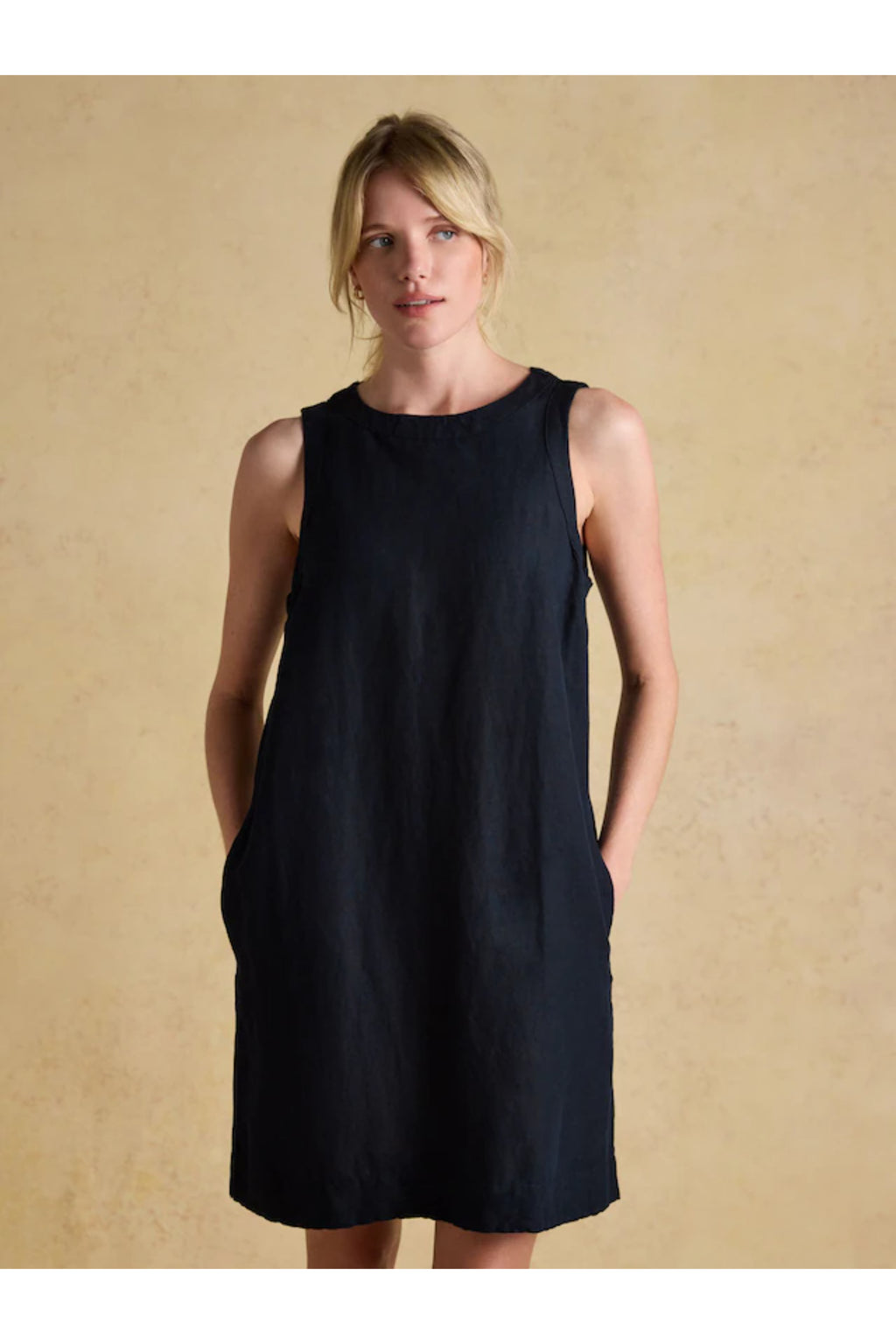 Joules W70244 Delphine Linen Shift Dress – Navy