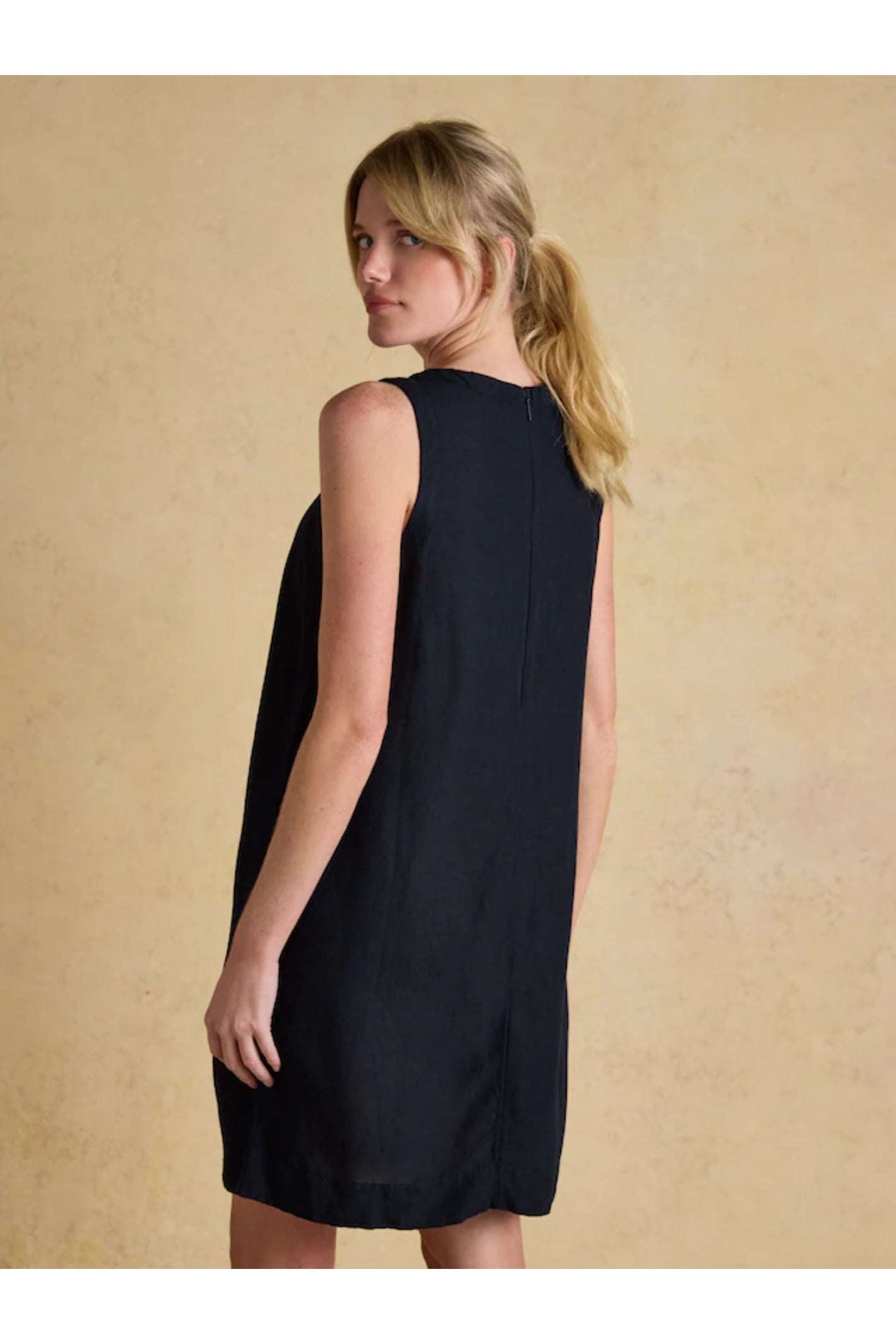 Joules W70244 Delphine Linen Shift Dress – Navy