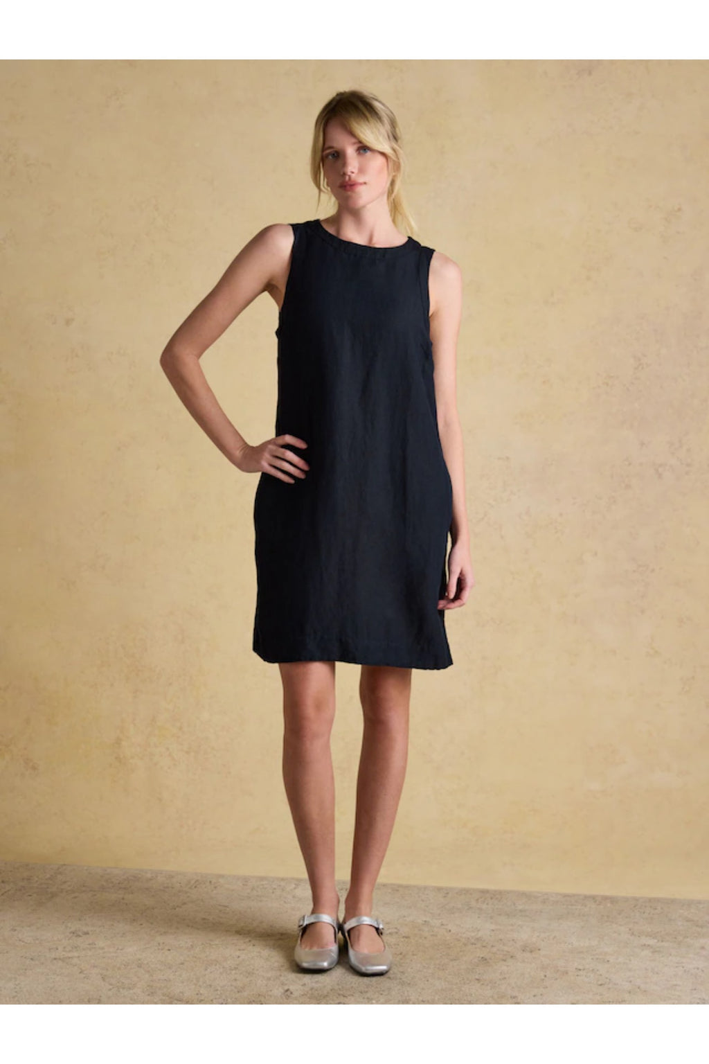 Joules W70244 Delphine Linen Shift Dress – Navy