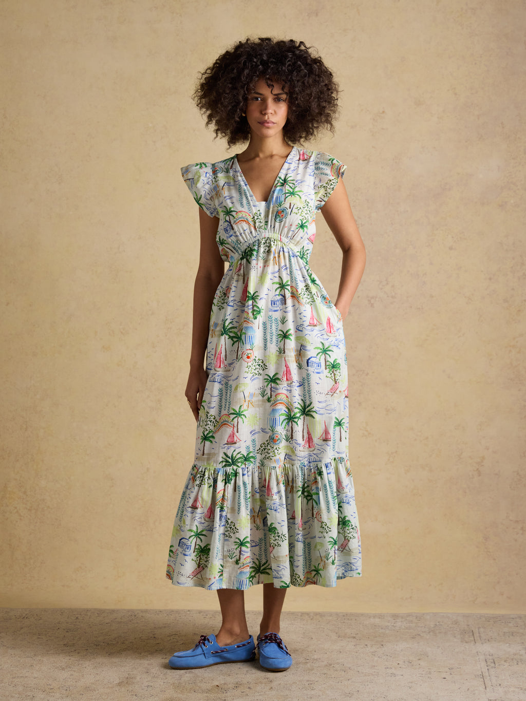 Joules W70250 Winnie Multi/White Maxi Dress