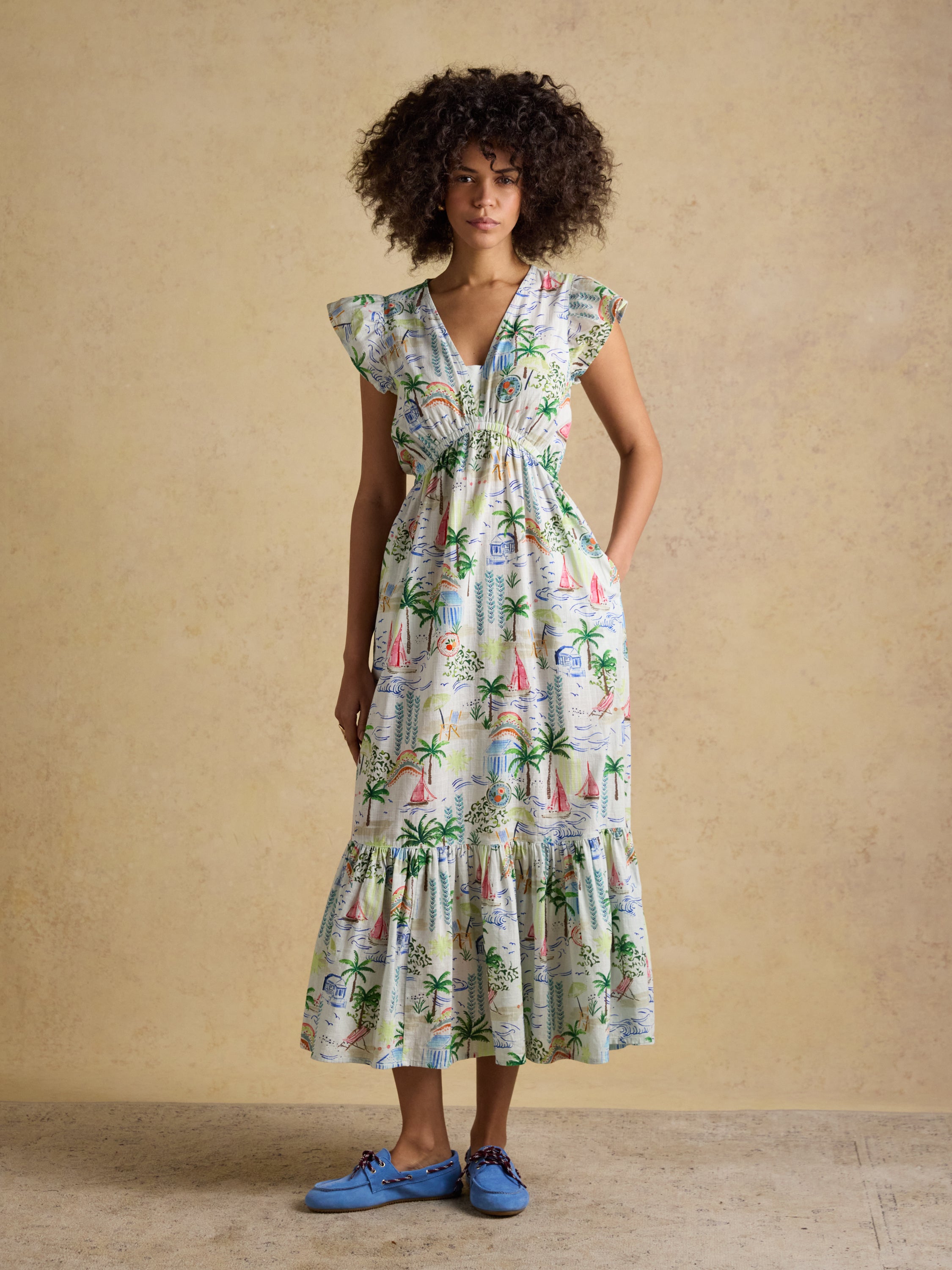 Joules W70250 Winnie Multi/White Maxi Dress