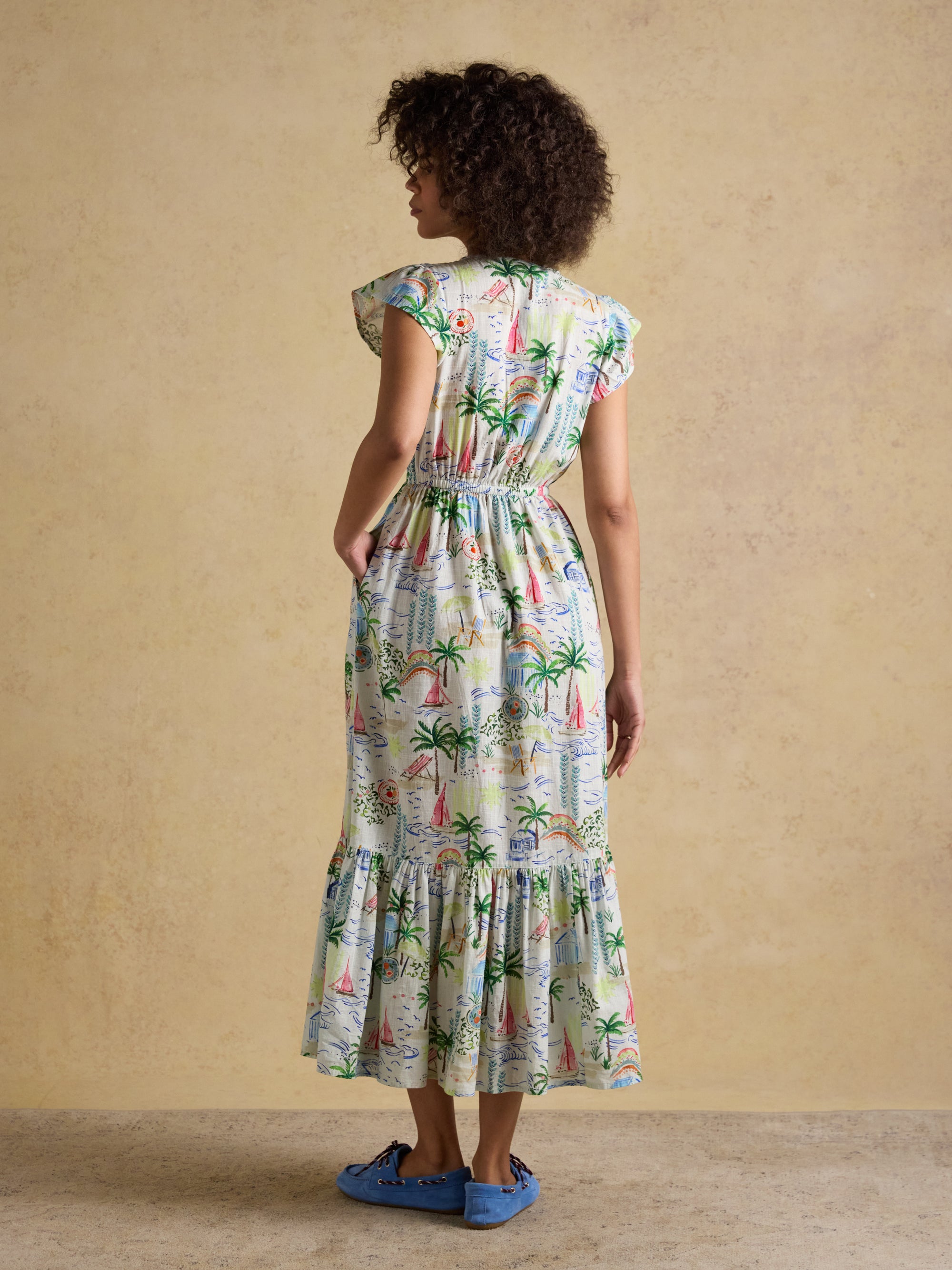 Joules W70250 Winnie Multi/White Maxi Dress