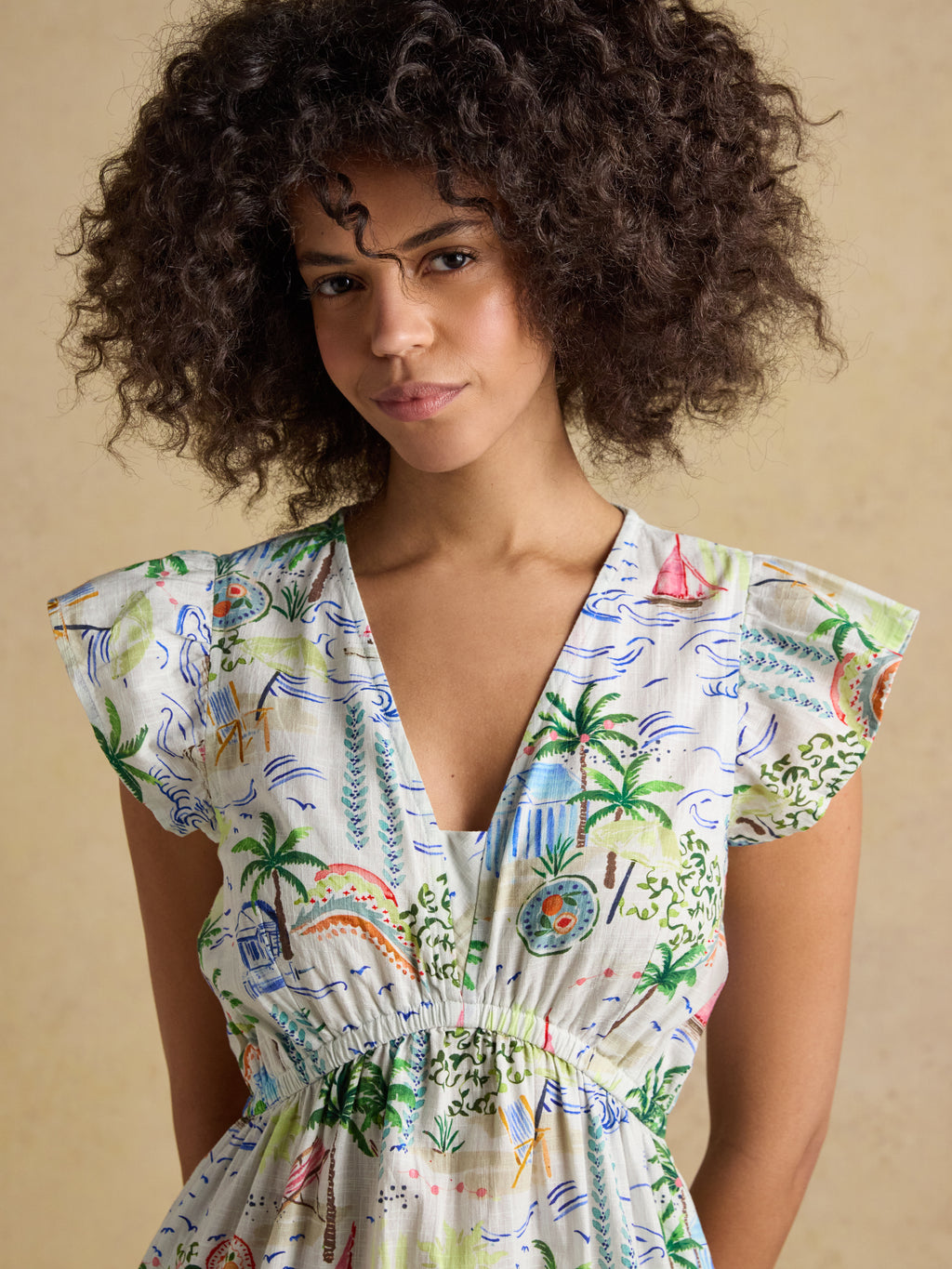 Joules W70250 Winnie Multi/White Maxi Dress