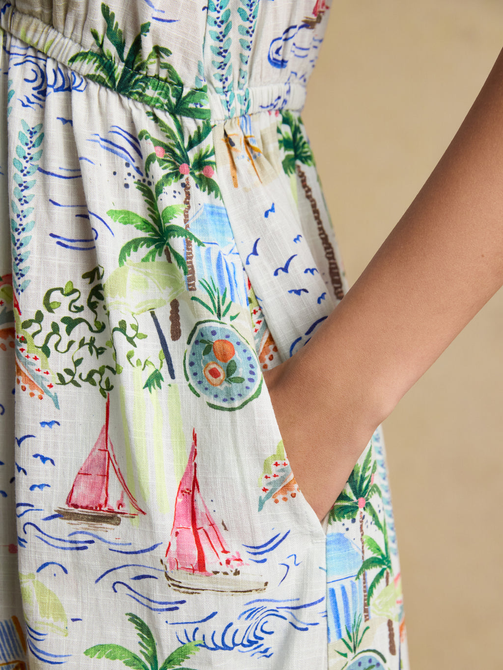 Joules W70250 Winnie Multi/White Maxi Dress
