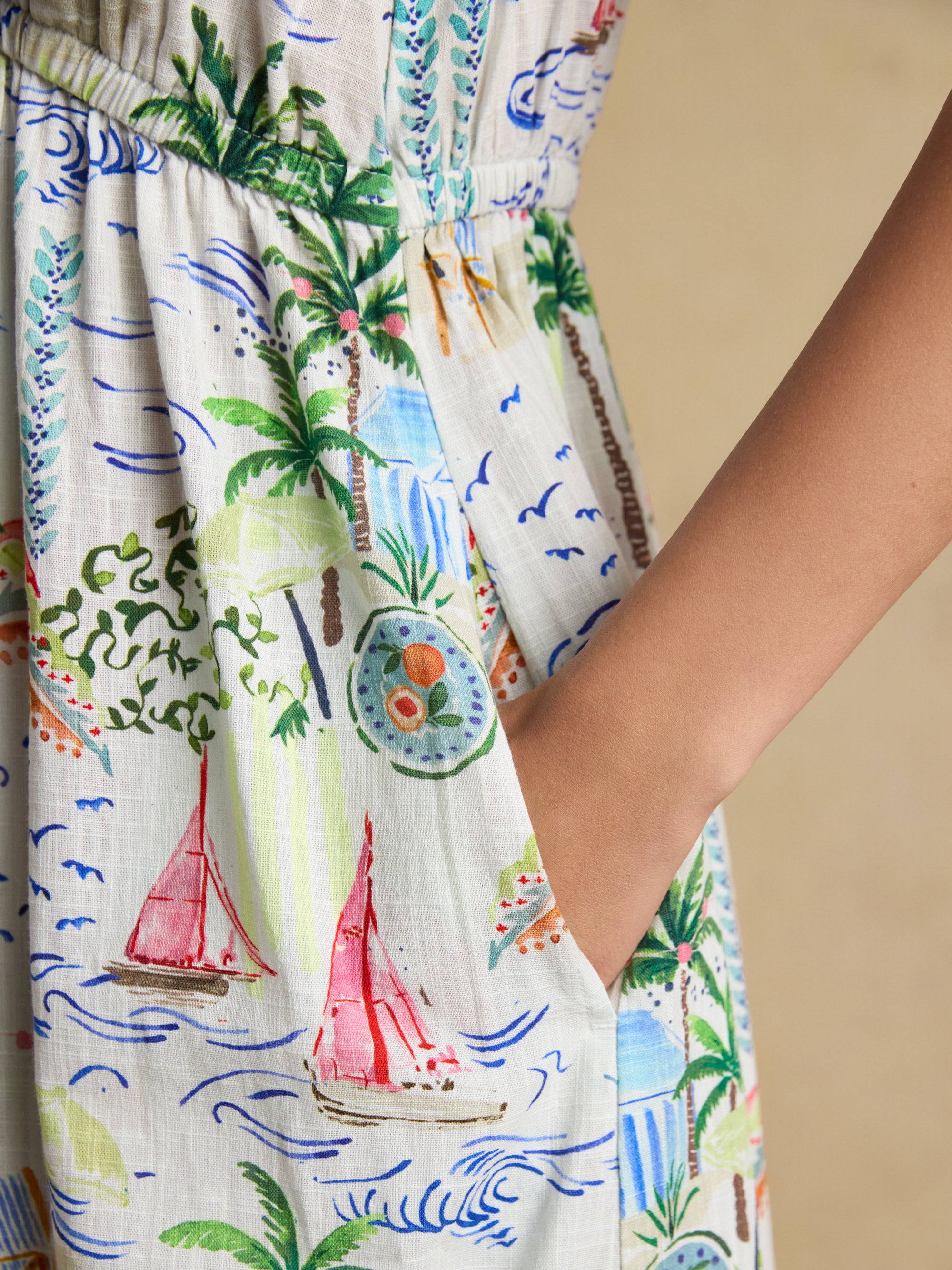 Joules W70250 Winnie Multi/White Maxi Dress