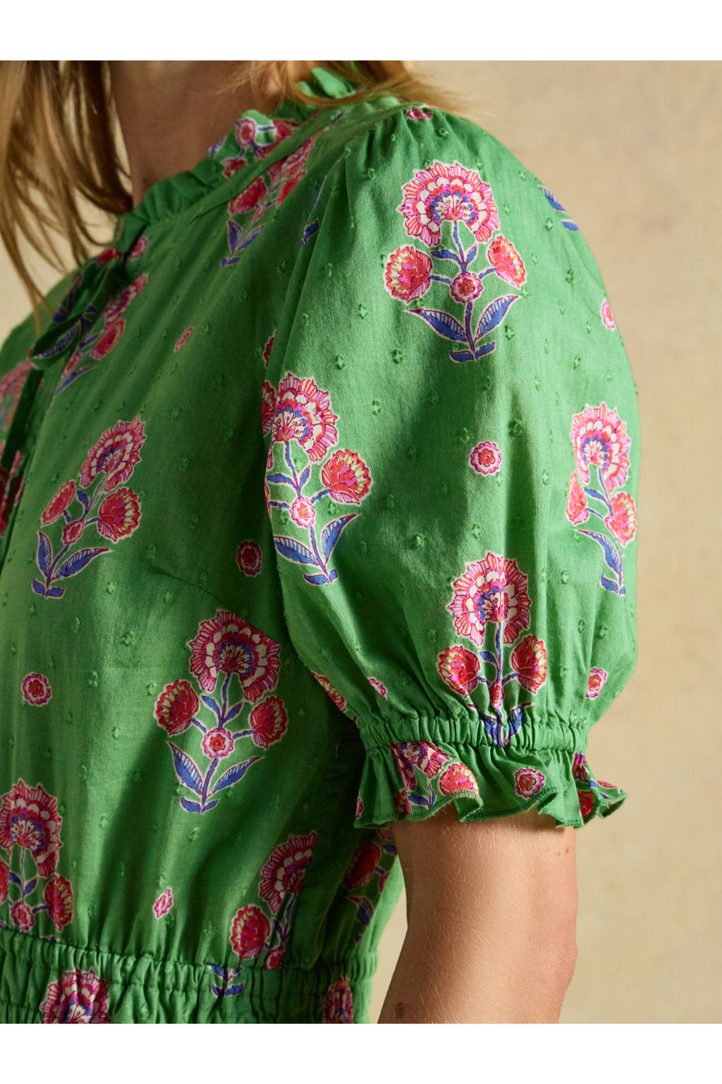 Joules W70263 Larissa Green Pink Midi Dress