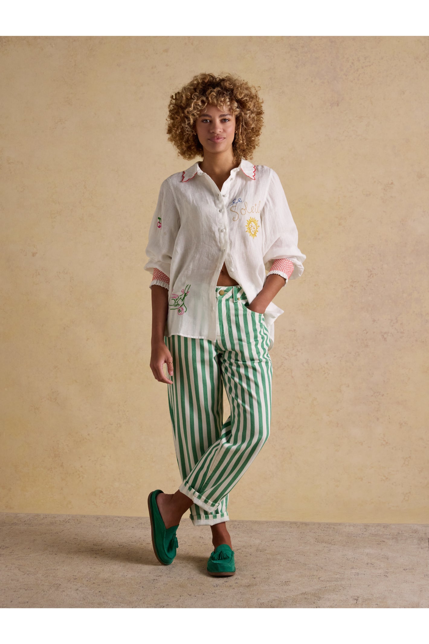 Joules W70414 Orla Embroidered Shirt White
