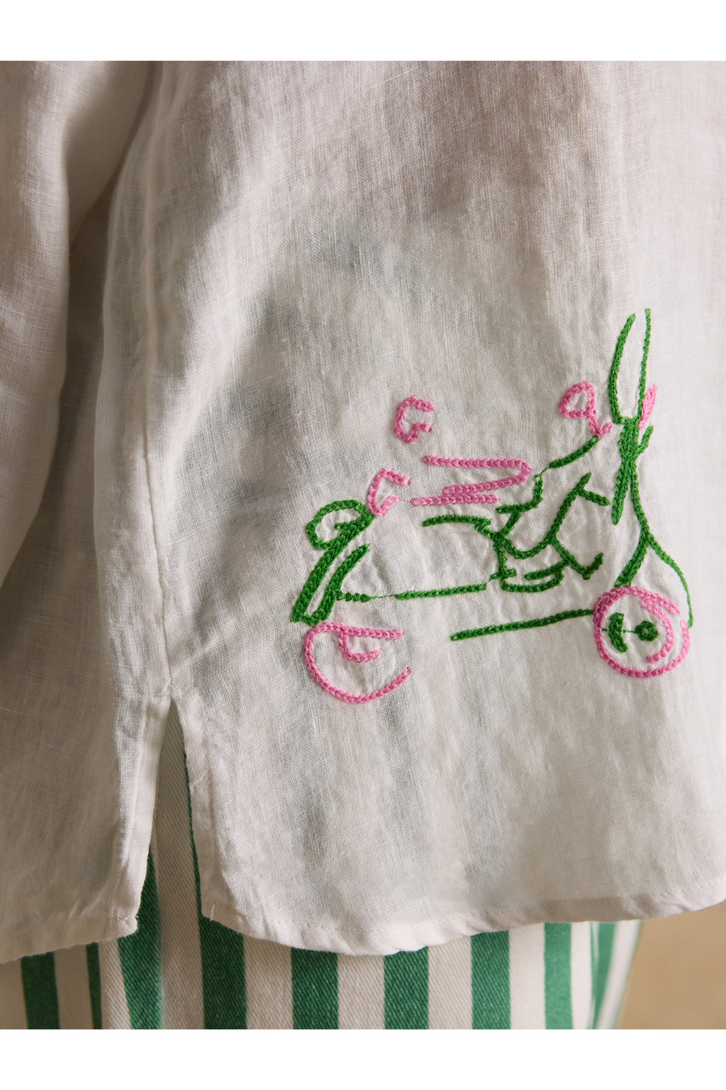 Joules W70414 Orla Embroidered Shirt White
