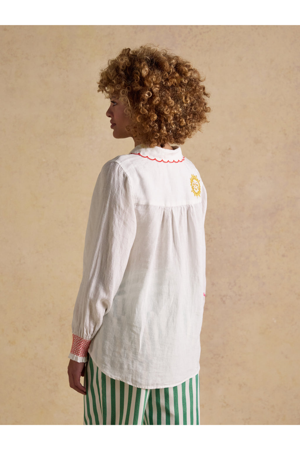 Joules W70414 Orla Embroidered Shirt White