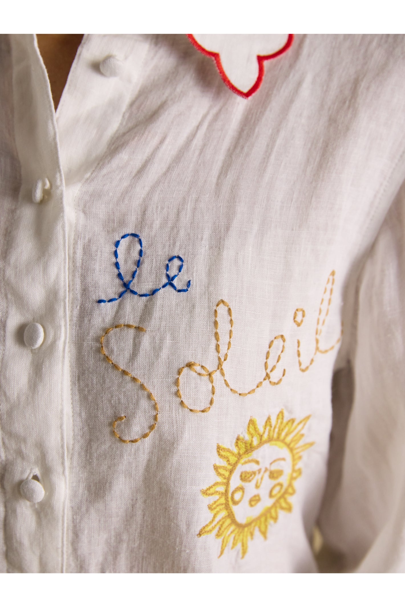 Joules W70414 Orla Embroidered Shirt White