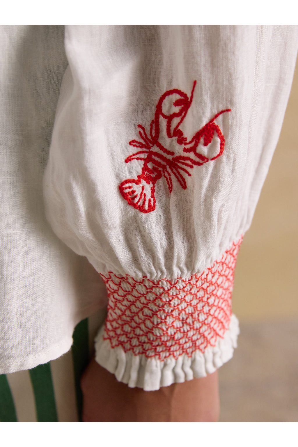 Joules W70414 Orla Embroidered Shirt White