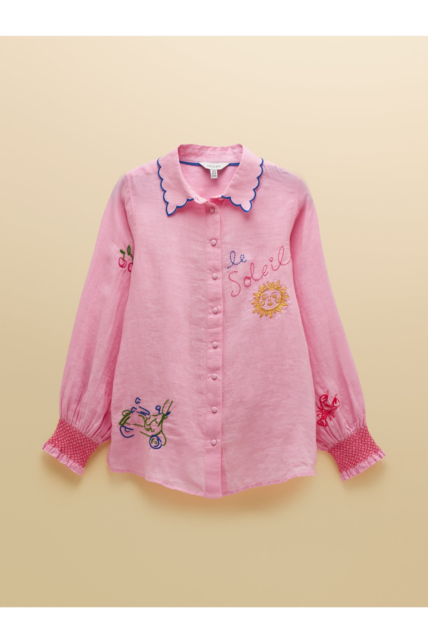 Joules W70415 Orla Embroidered Shirt Pink