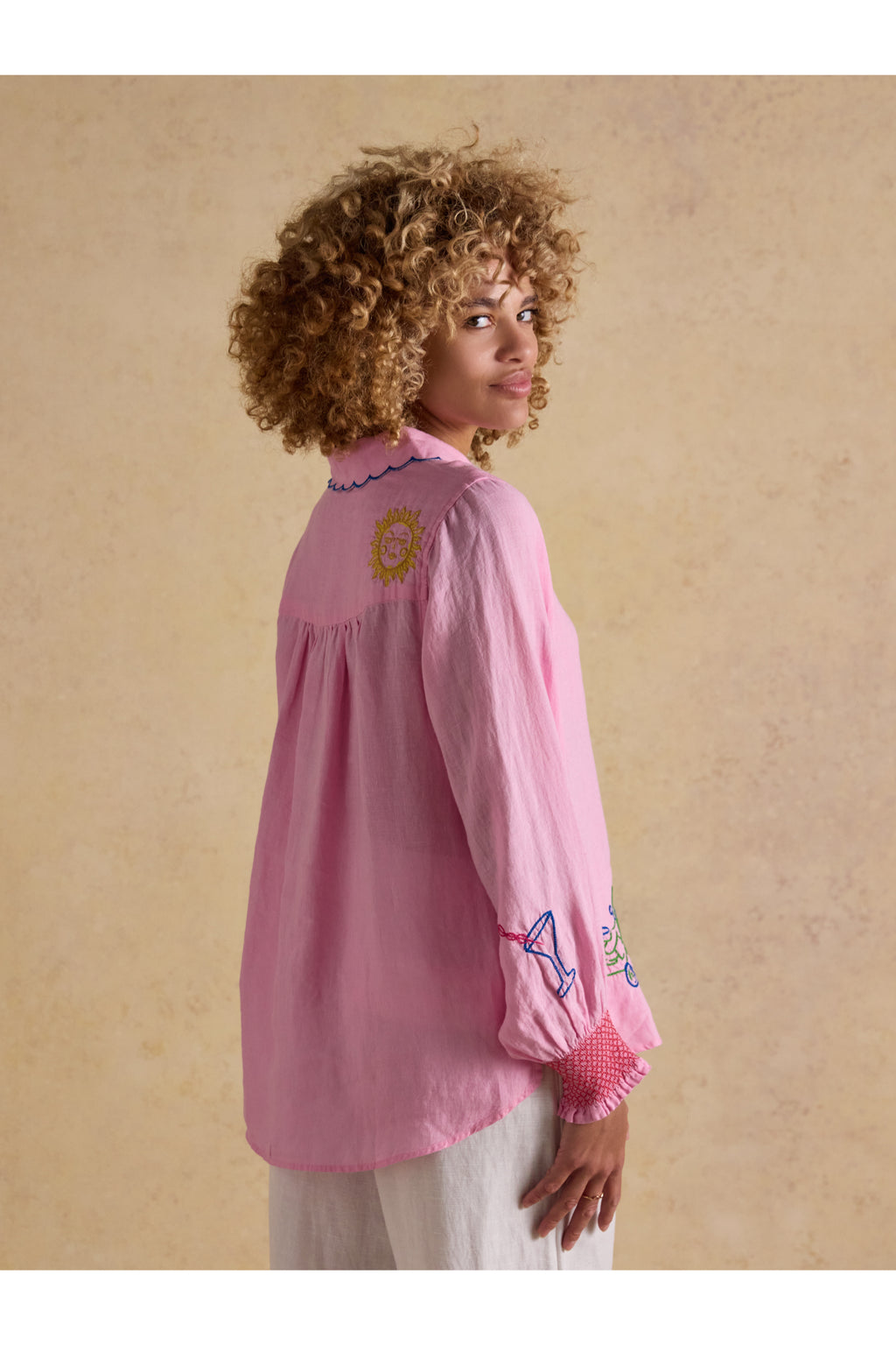 Joules W70415 Orla Embroidered Shirt Pink