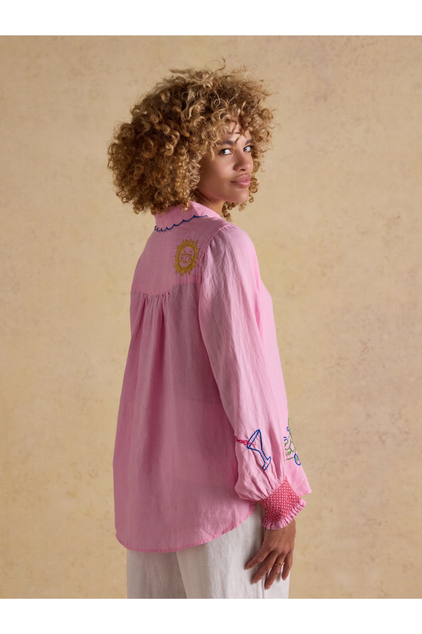 Joules W70415 Orla Embroidered Shirt Pink