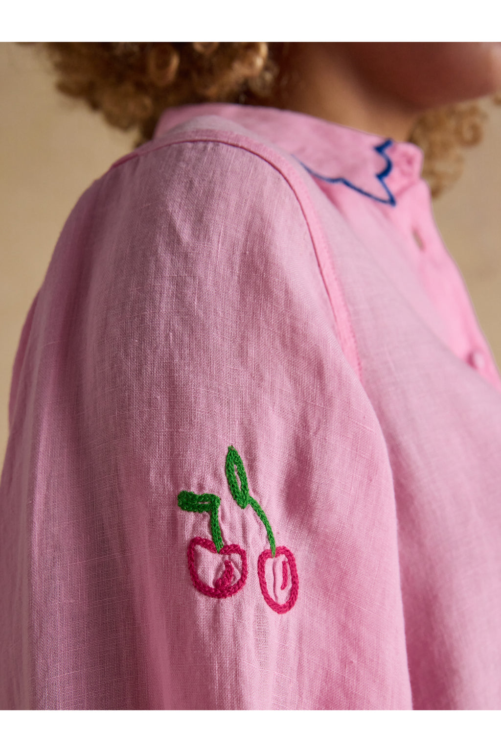Joules W70415 Orla Embroidered Shirt Pink
