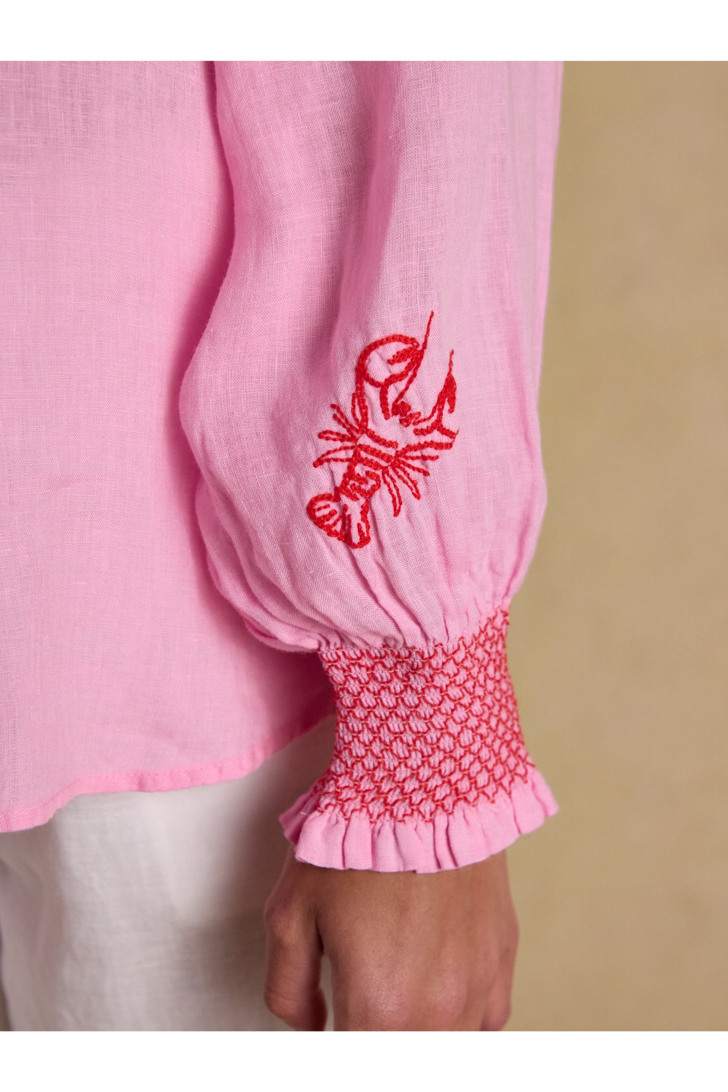 Joules W70415 Orla Embroidered Shirt Pink