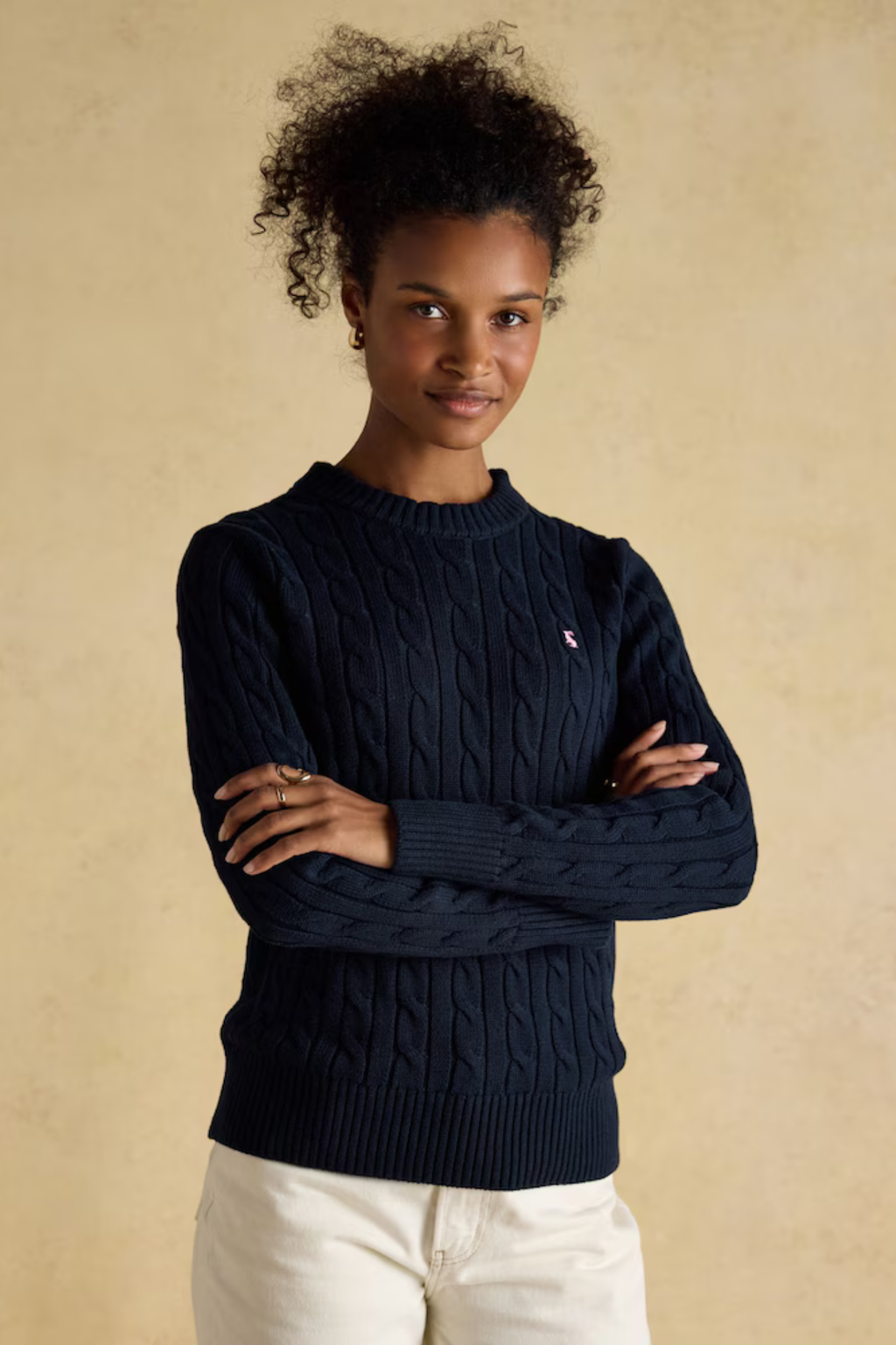 Joules W78283 Classic Cable Cotton Crew Neck Jumper | Dotique