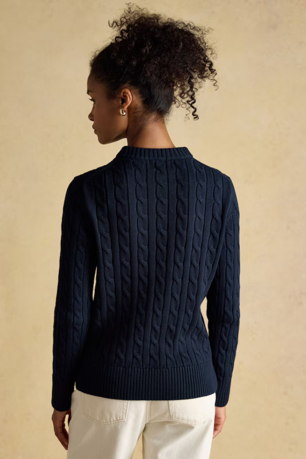 Joules W78283 Classic Cable Cotton Crew Neck Jumper | Dotique