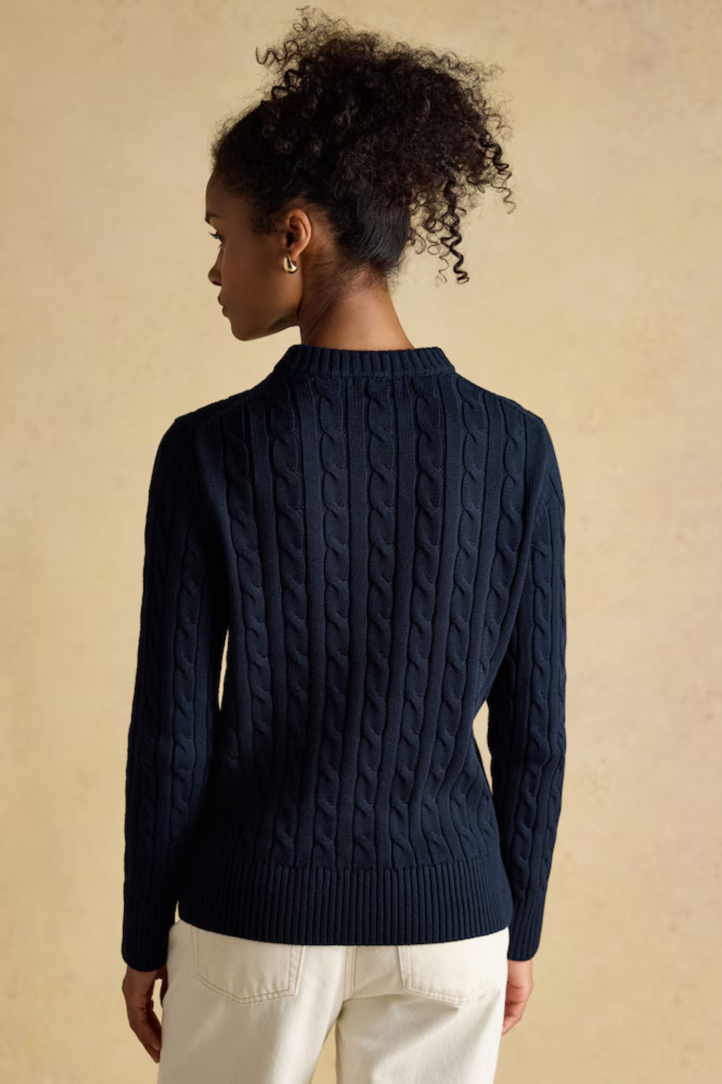 Joules W78283 Classic Cable Cotton Crew Neck Jumper | Dotique