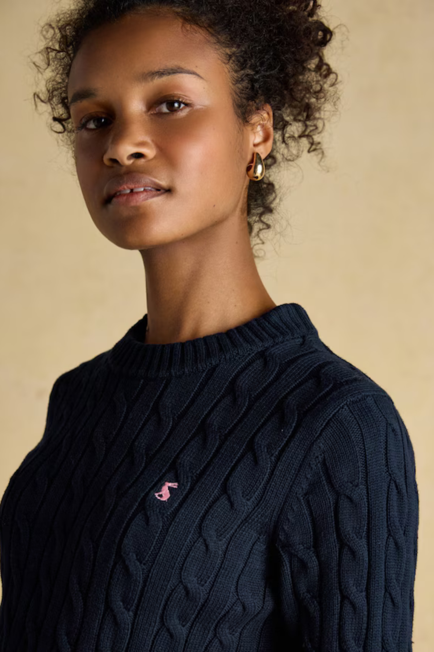 Joules W78283 Classic Cable Cotton Crew Neck Jumper | Dotique