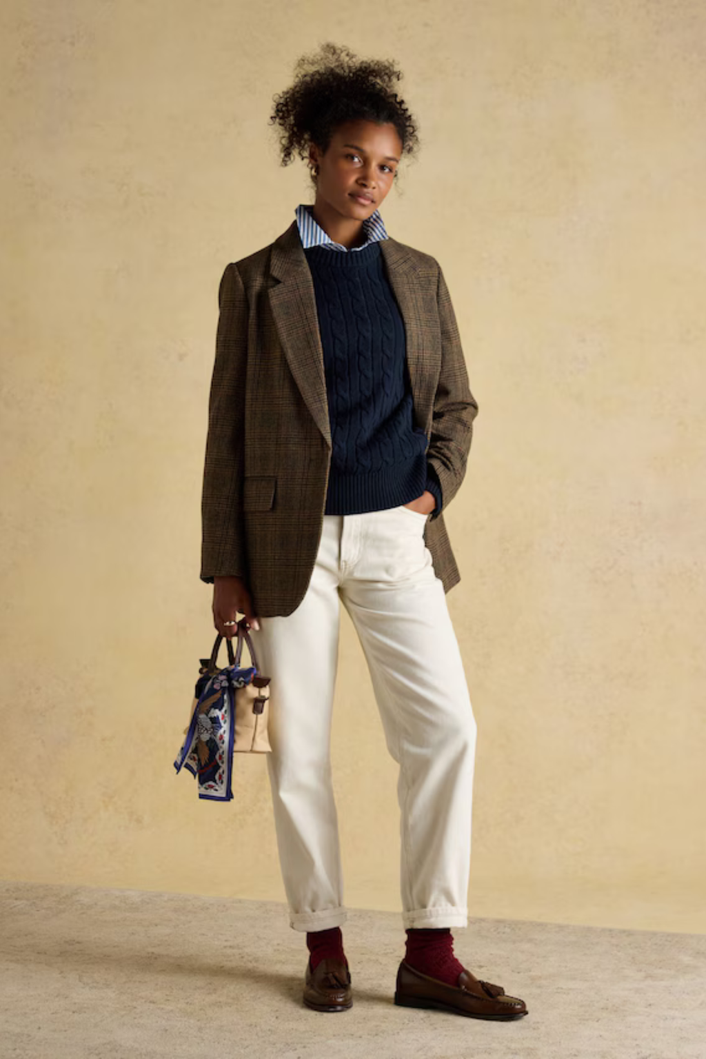 Joules W78283 Classic Cable Cotton Crew Neck Jumper | Dotique