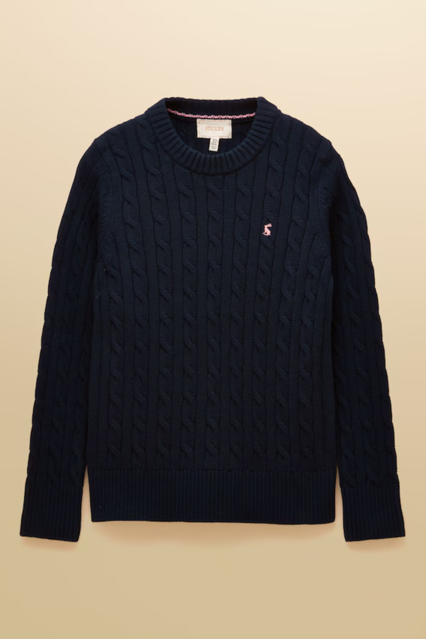 Joules W78283 Classic Cable Cotton Crew Neck Jumper | Dotique