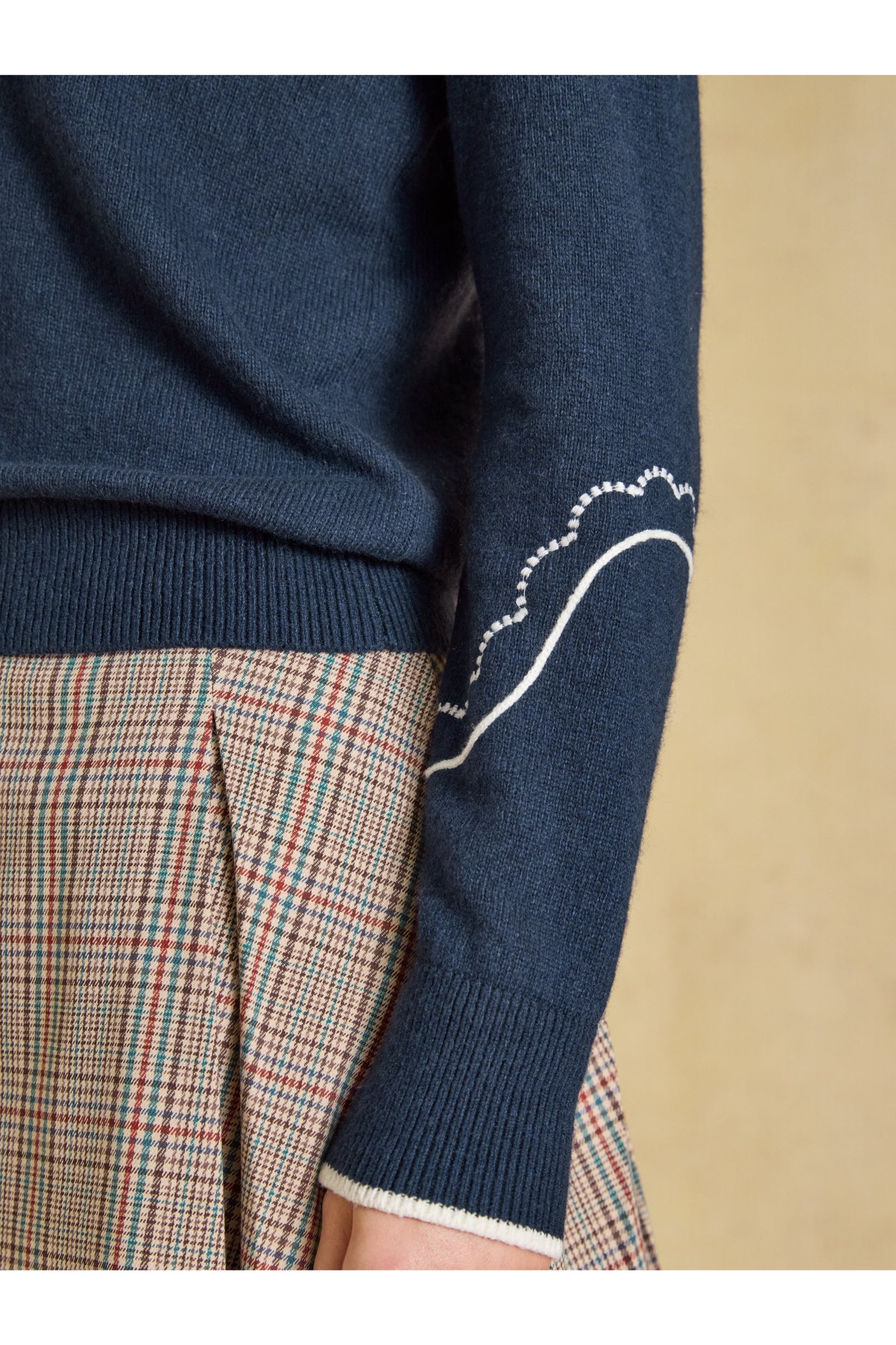 Joules Western Collared Knit Navy Jumper