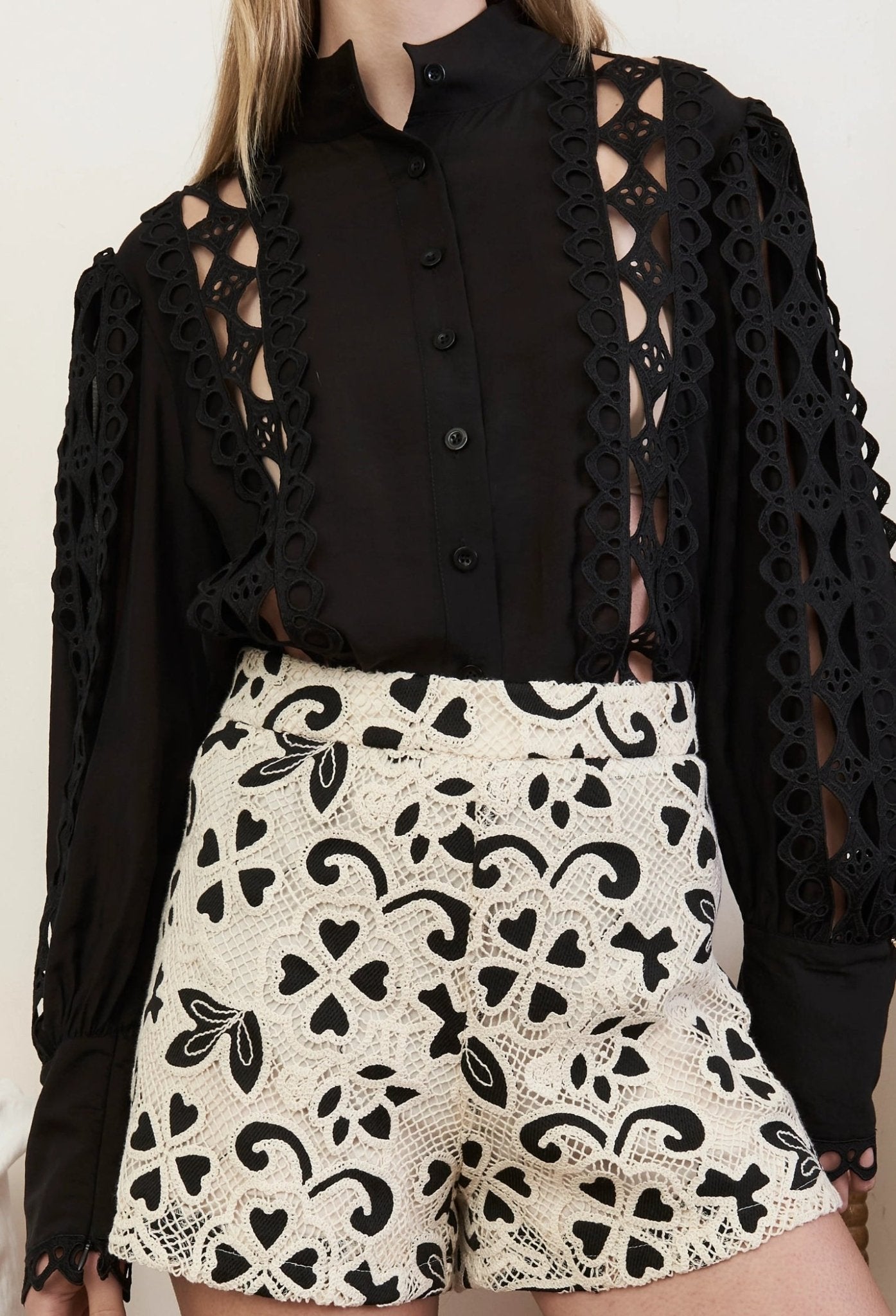 Jovonna London Rose Black Blouse - Dotique - Jovonna