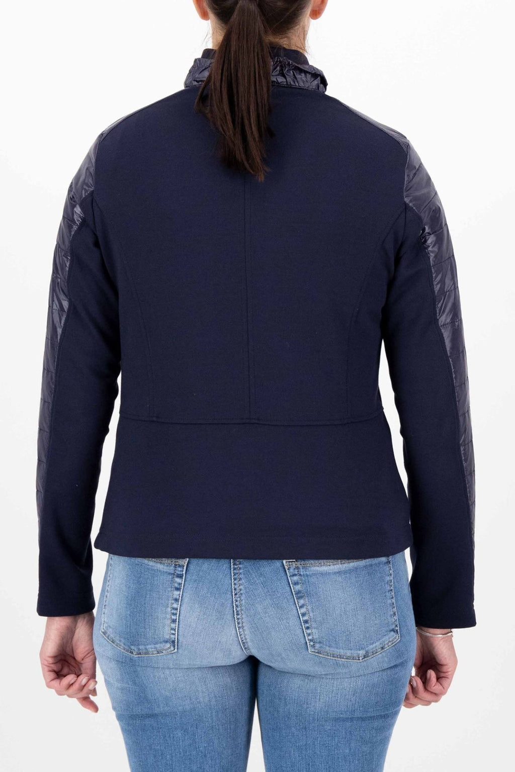 Just White J4117 750 Navy Uni Drawstring Neck Jacket - Dotique