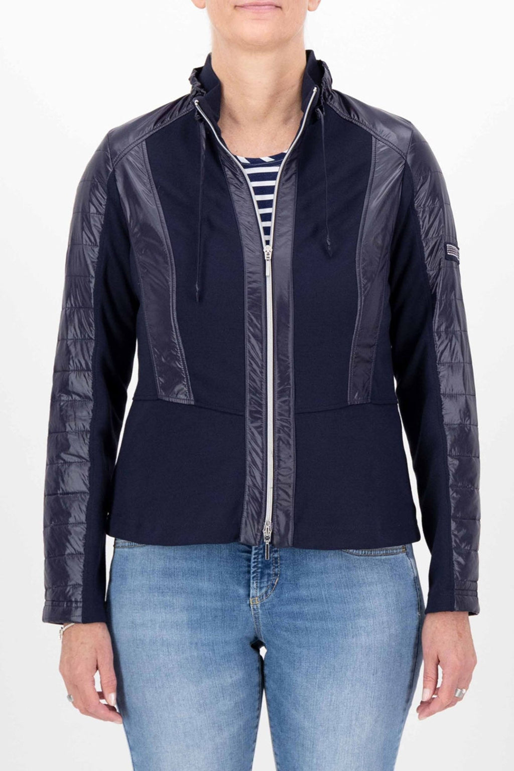 Just White J4117 750 Navy Uni Drawstring Neck Jacket - Dotique