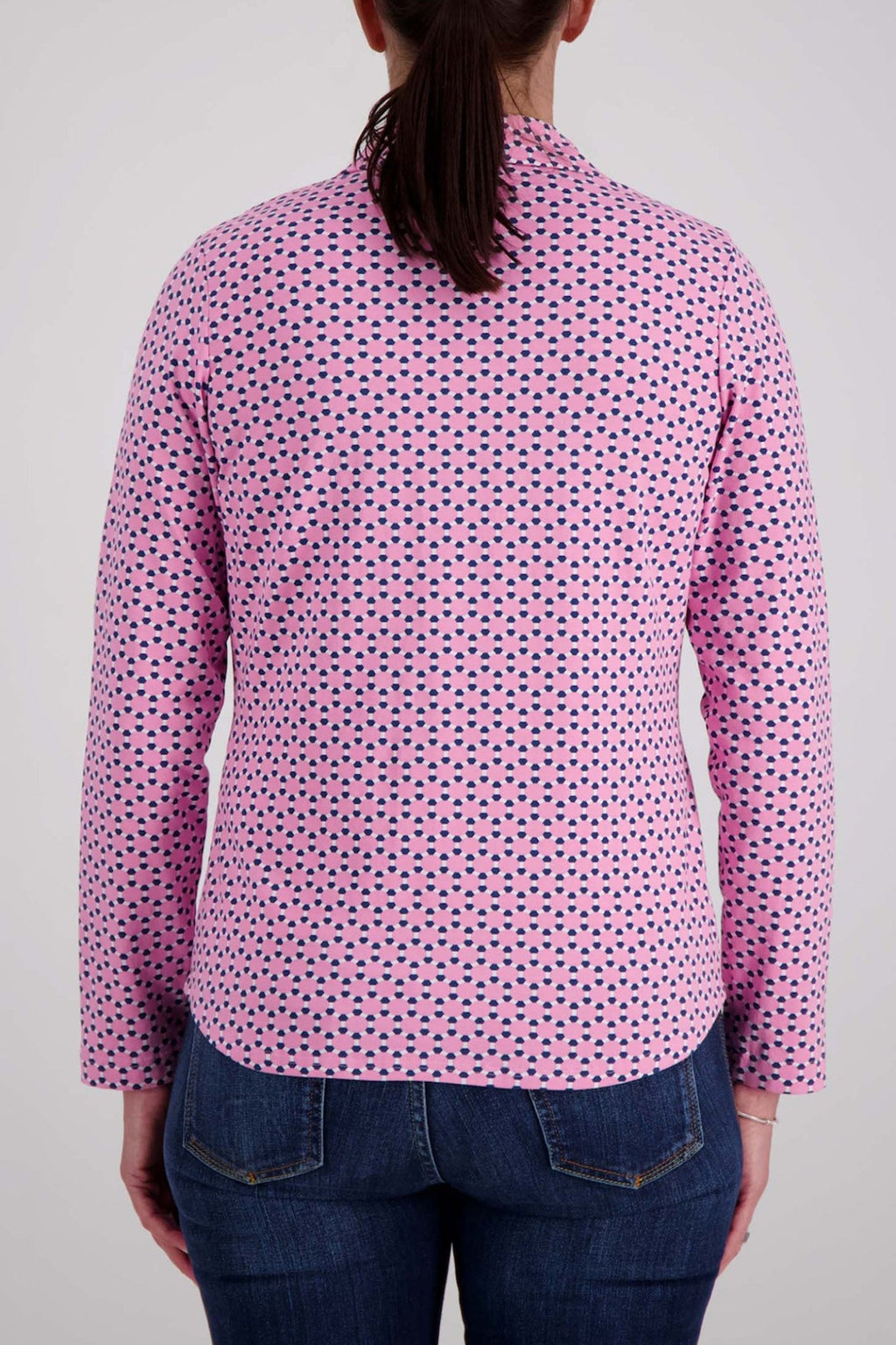 Just White J4230 315 Rose Druck Print Blouse - Dotique