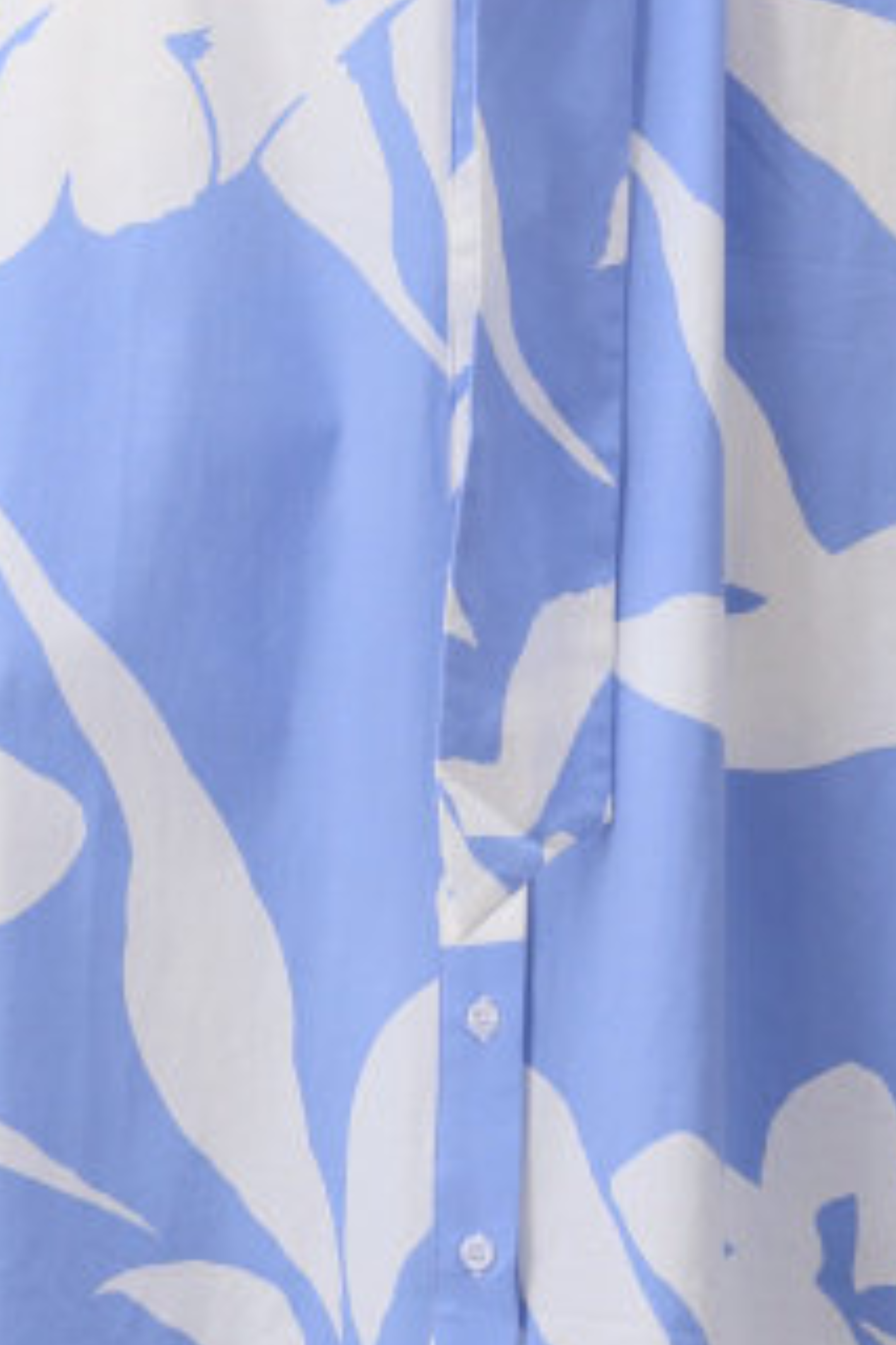 Blue fabric with white floral pattern