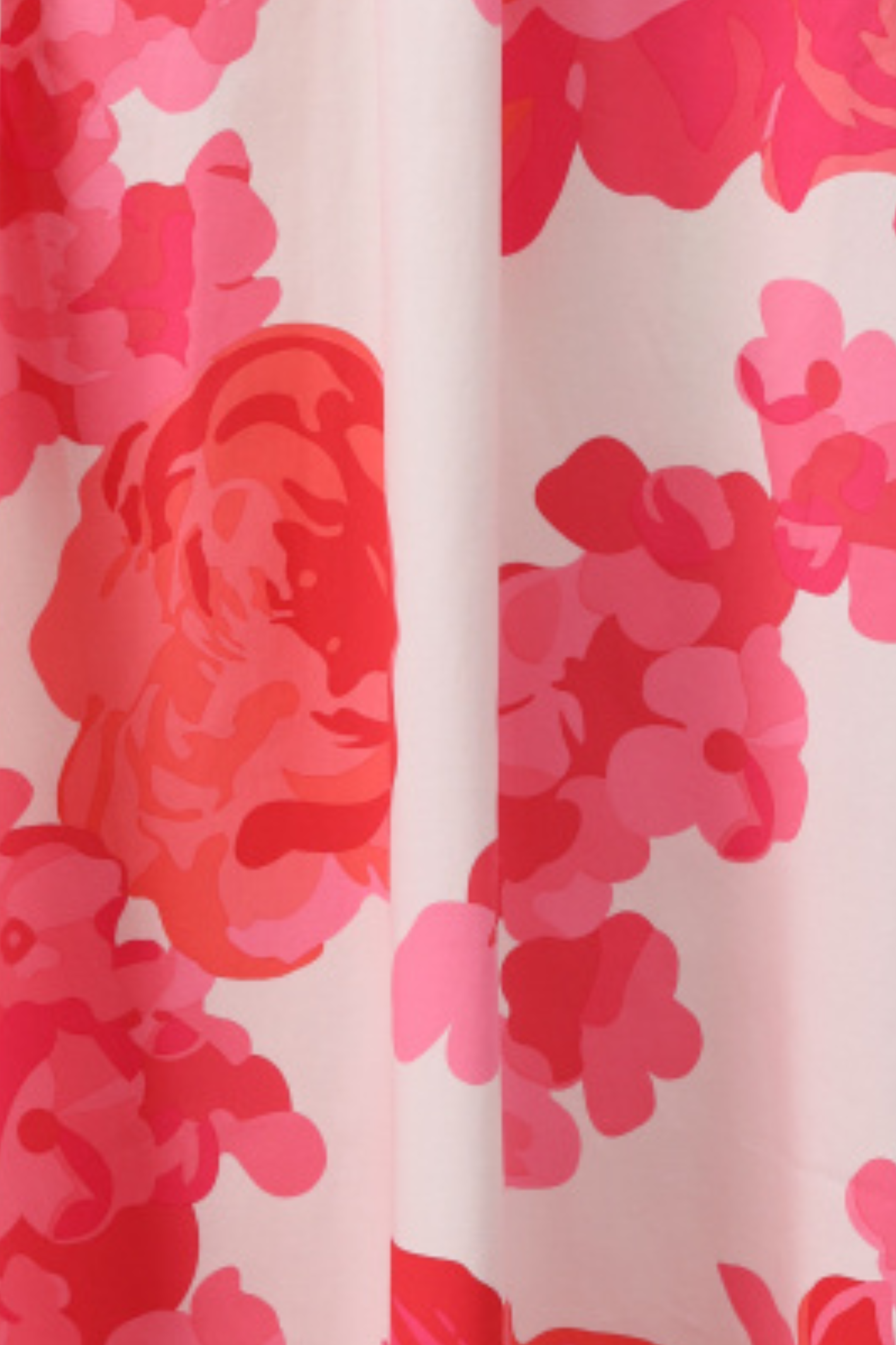 Close-up of floral pattern on K Design You're My Lobster C714L Red Floral Print Maxi Skirt (P065) Shop K Design at Dotique