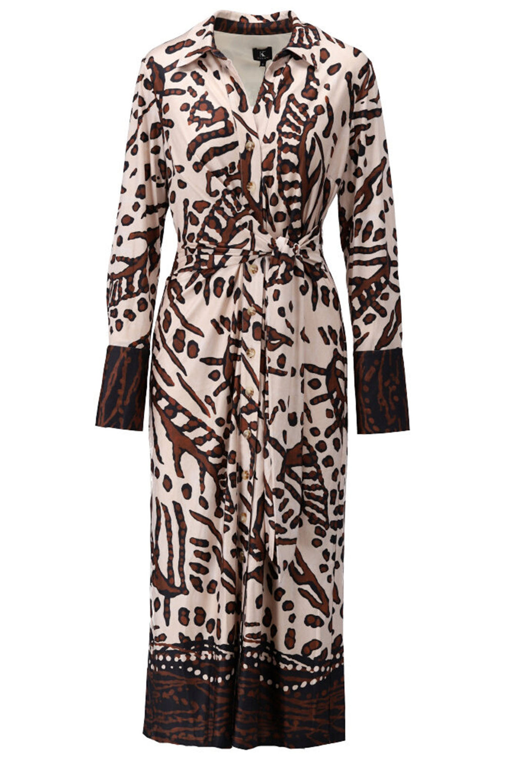 K-Design Z122 Animal Print Dress With Tie Waist - Dotique