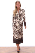 K-Design Z122 Animal Print Dress With Tie Waist - Dotique