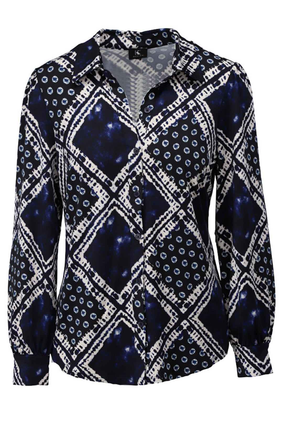 K-Design Z375 P886 Navy Print Blouse - Dotique